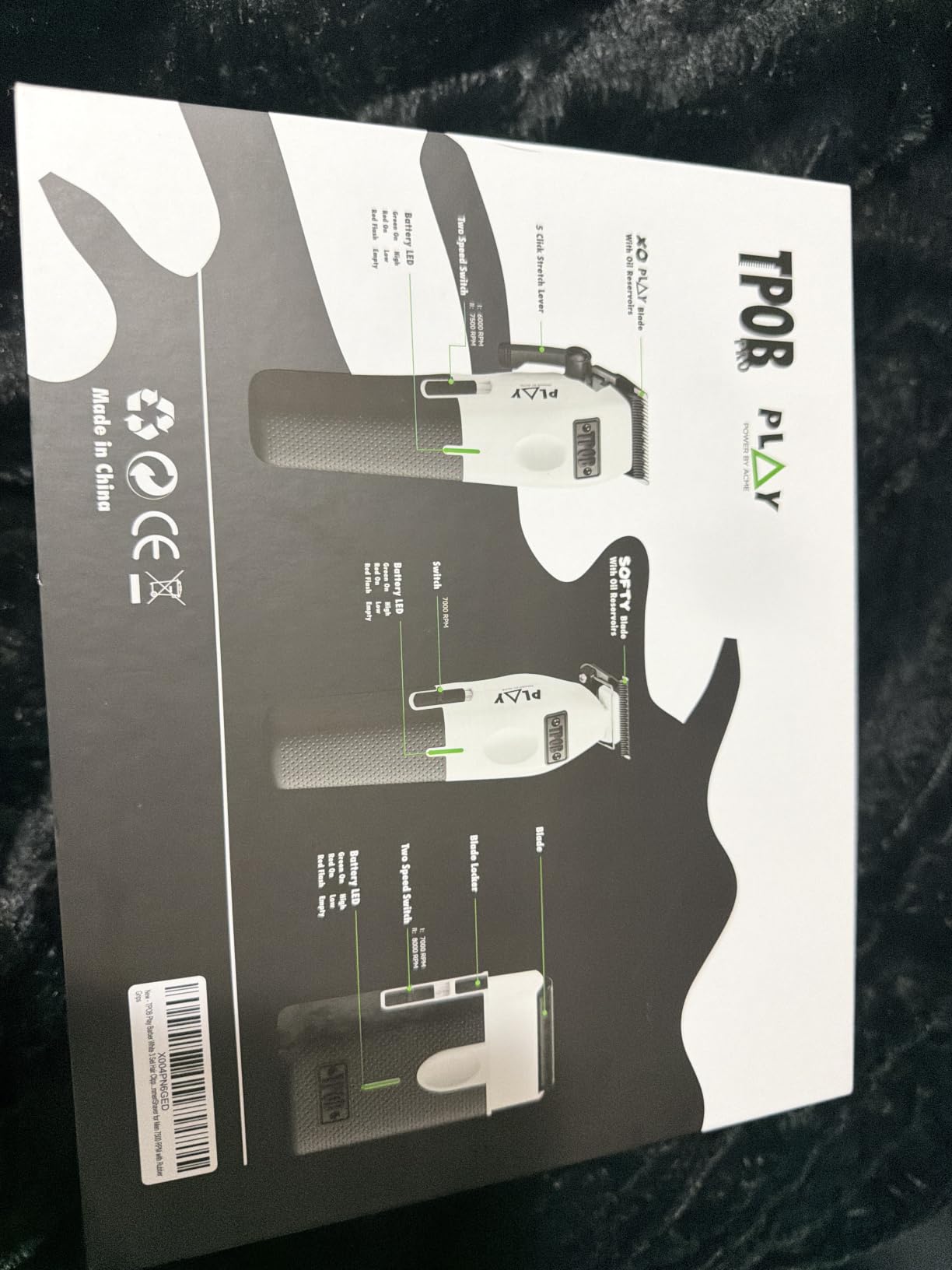 TPOB Play Barber Hair Clippers for Men 7500 RPM with Rubber Grips (Blackout 3 Set) customer photo 2