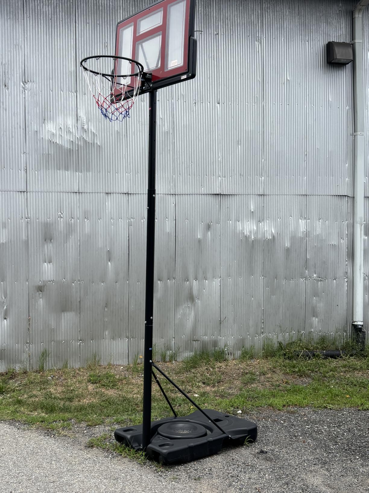 DUMOS 10FT Adjustable Height Portable Basketball Hoop Outdoor for Adult, 44 Inch Shatterproof Backboard w/Shock Absorbent Rim, Fillable Base, 2 Wheels customer photo 1