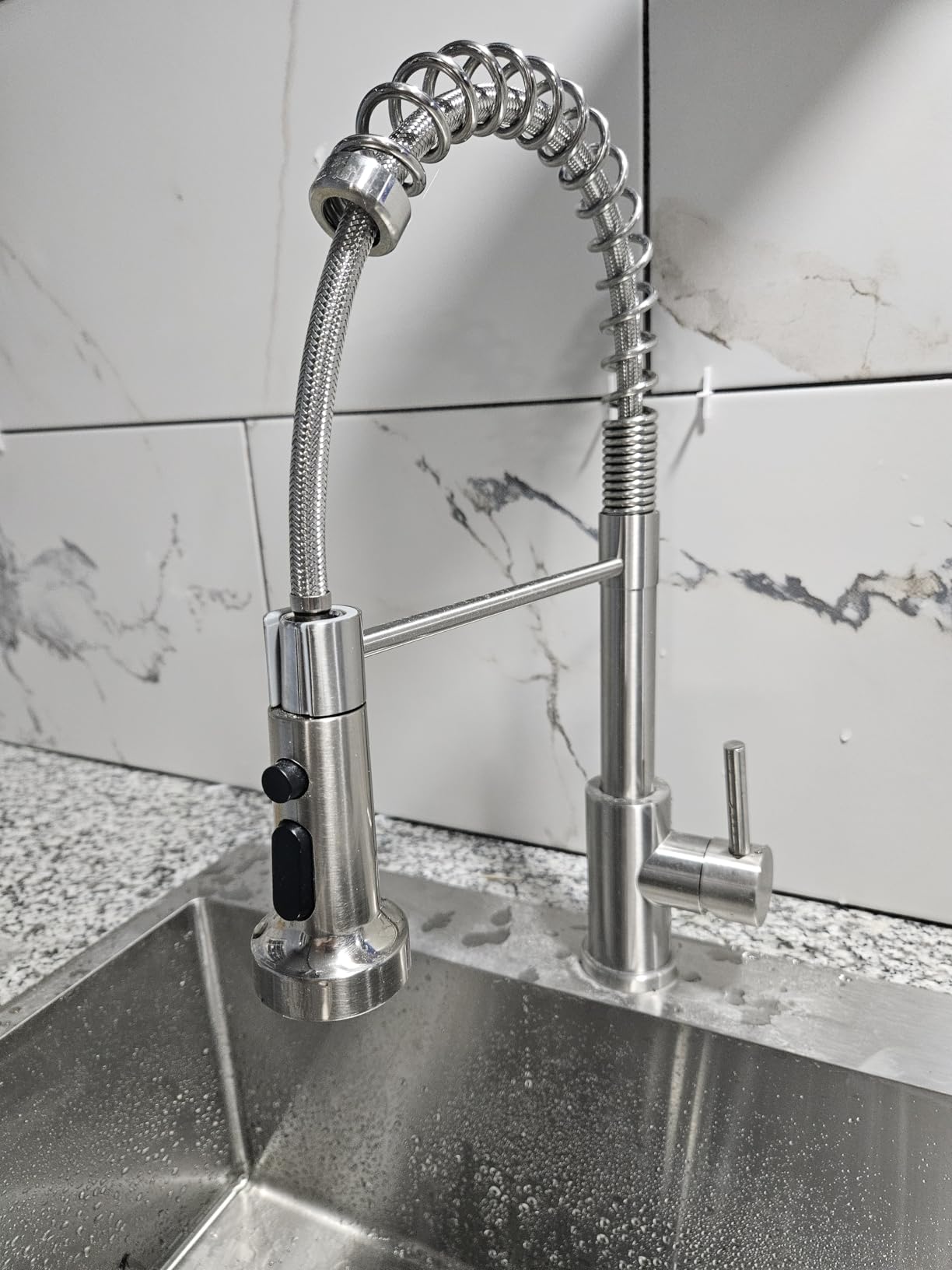 FORIOUS Touchless Kitchen Faucet with Soap Dispenser, Motion Sensor Activated Smart Sink Faucet with Pull Down Sprayer Single Handle Hands Free Contemporary for Bar & Prep Sinks, Brushed Nickel customer photo 1