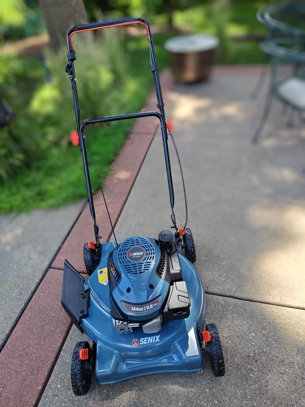 SENIX 144 cc Gas Lawn Mower, 20 inch 4-Cycle Push Mower, Side Discharge, 5 Position Cutting Height Adjustment, Low Noise & Fuel-Efficient for Lawn, Yard and Garden (LSPG-L5) customer photo 1