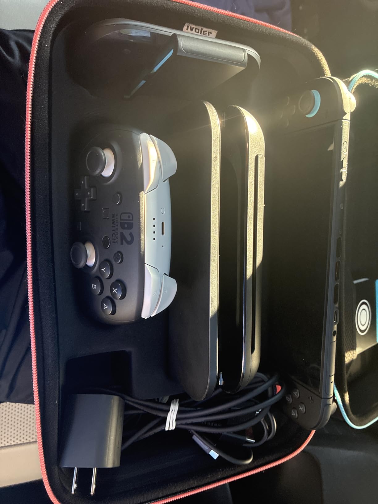 ivoler Carrying Storage All in One Case for Nintendo Switch 2 (2025), Portable Travel Hard Messenger Bag Soft Lining 20 Games for Switch 2 Console Pro Controller Accessories Black customer photo 2