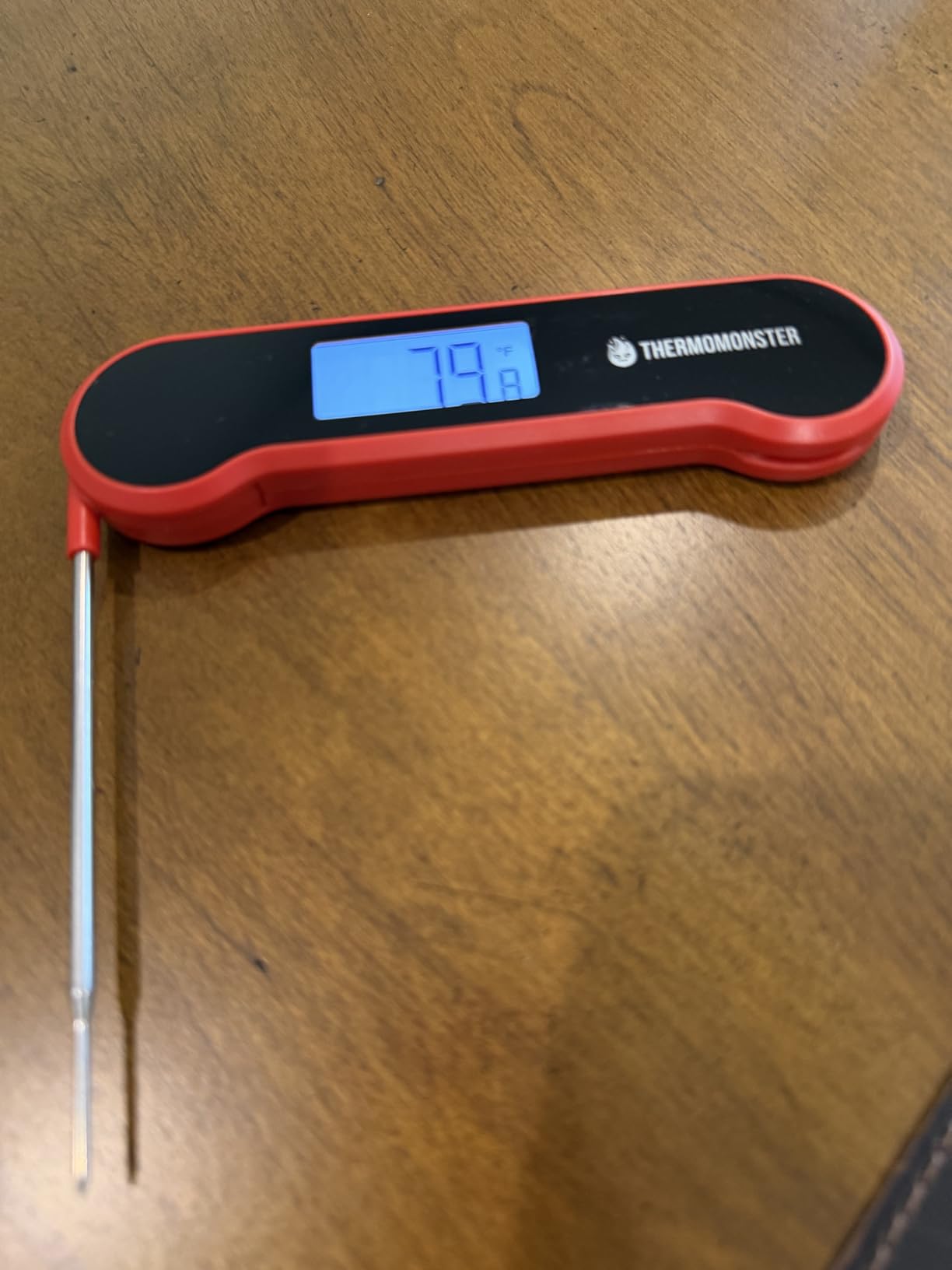 0.5 Sec Instant Read Meat Thermometer Digital with ±0.5°F Precision, Food Thermometer for Cooking Kitchen Gadgets, Oven Grill Candy BBQ Essentials Accessories, Gifts for Him Dad Men Birthday, Red customer photo 2