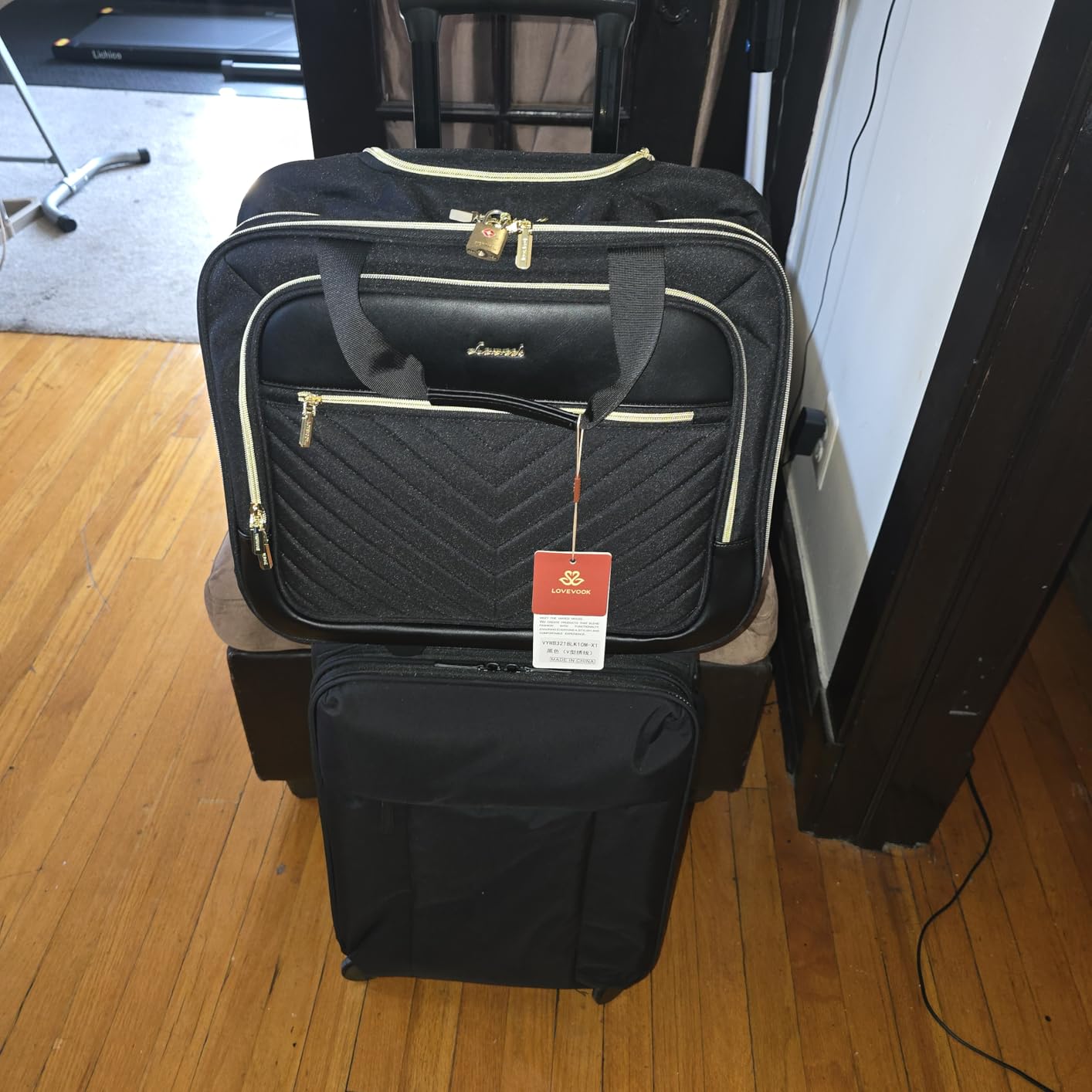 LOVEVOOK Rolling Laptop Bag Women, 17.3 Inch Laptop Briefcase with Wheels, Soft Sided Underseat Carry On Luggage Personal Item Suitcase for Work Travel Business customer photo 1
