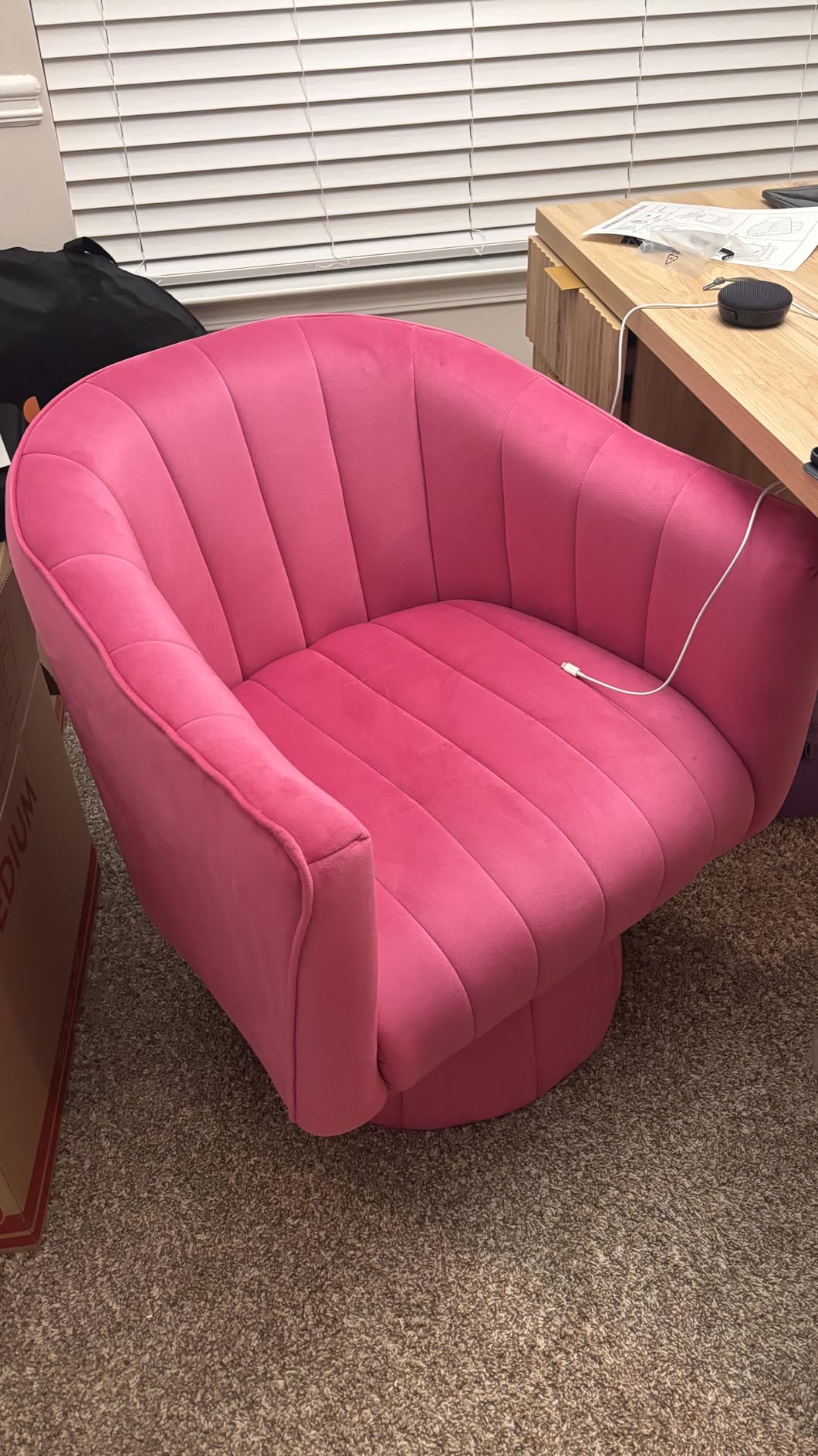 YSICK Swivel Accent Chair, 360 Degree Swivel Barrel Chairs, Mid-Century Chair with Wide Upholstered, Modern Velvet Fabric, Round Armchair for Living Room, Lounge, Bedroom customer photo 1
