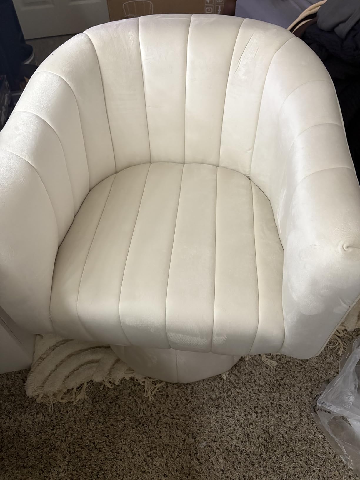 YSICK Swivel Accent Chair, 360 Degree Swivel Barrel Chairs, Mid-Century Chair with Wide Upholstered, Modern Velvet Fabric, Round Armchair for Living Room, Lounge, Bedroom customer photo 2