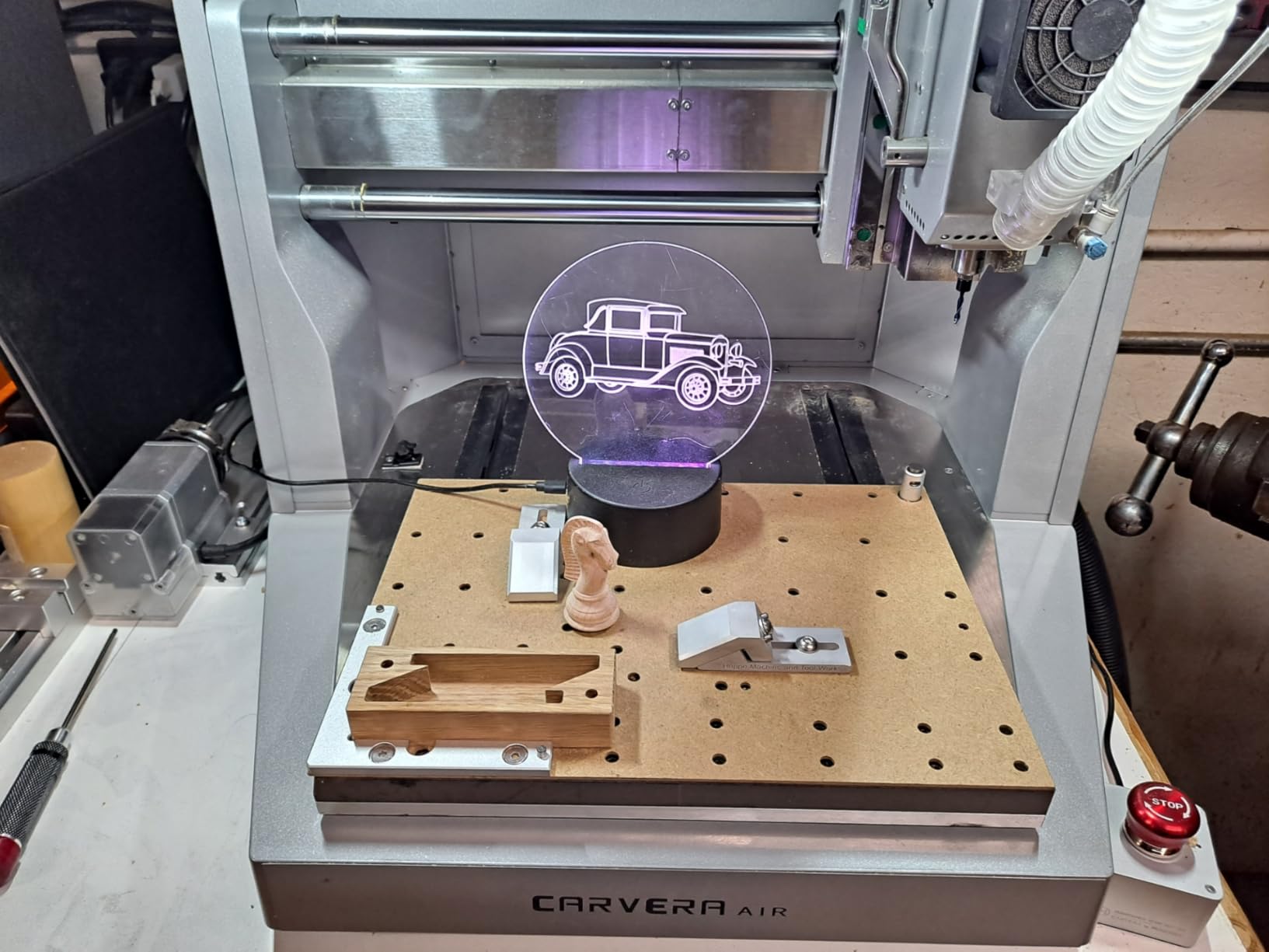 Carvera Air Desktop CNC Machine with 4th Axis and PCB Kit, Compact Enclosed Mini CNC Router Mill, Quick Tool Changer Closed-Loop Control, Makera CAM, High Precision for DIY Makers Workshops Metal Wood customer photo 1