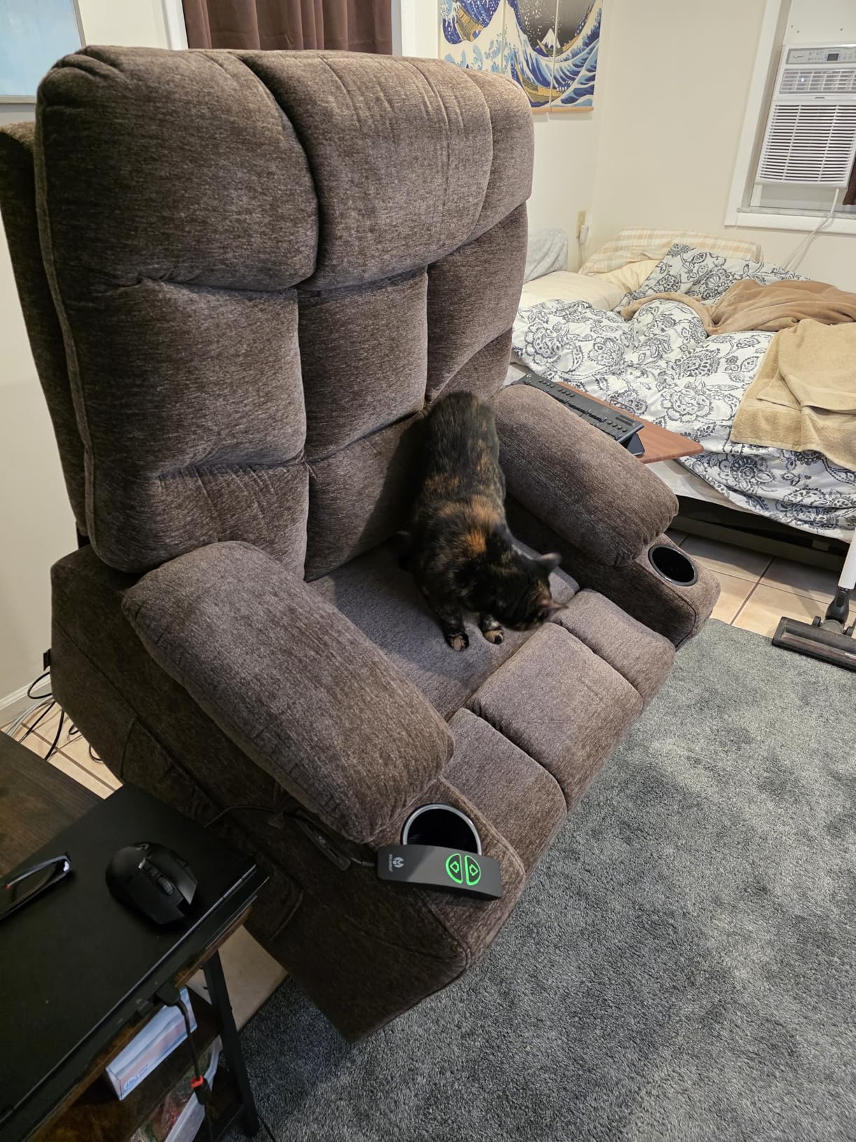 MCombo Oversized Power Lift Recliner Chair with Extended Footrest, Extra Wide for Big and Tall Elderly People, Fabric R7399 (Dark Gray, Large-Oversize) customer photo 1
