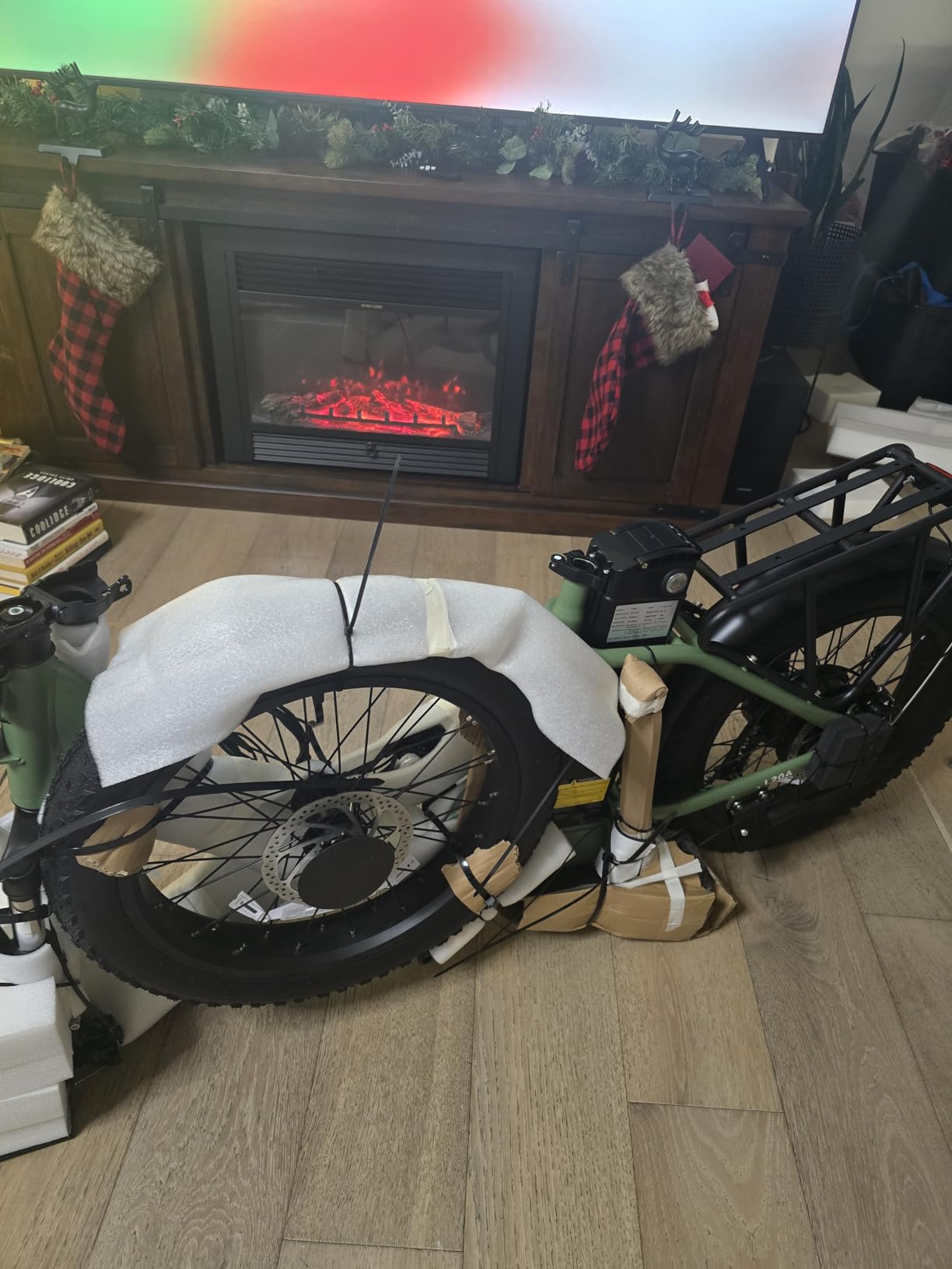 1300W Electric Bike for Adults, 75 Miles PAS Range, 52V 13Ah Removable Lithium Battery, Front Suspension Electric Bicycle, 20MPH 7-Speed Folding Commuter Ebike, Max 330LBS, UL2849 Certified customer photo 1