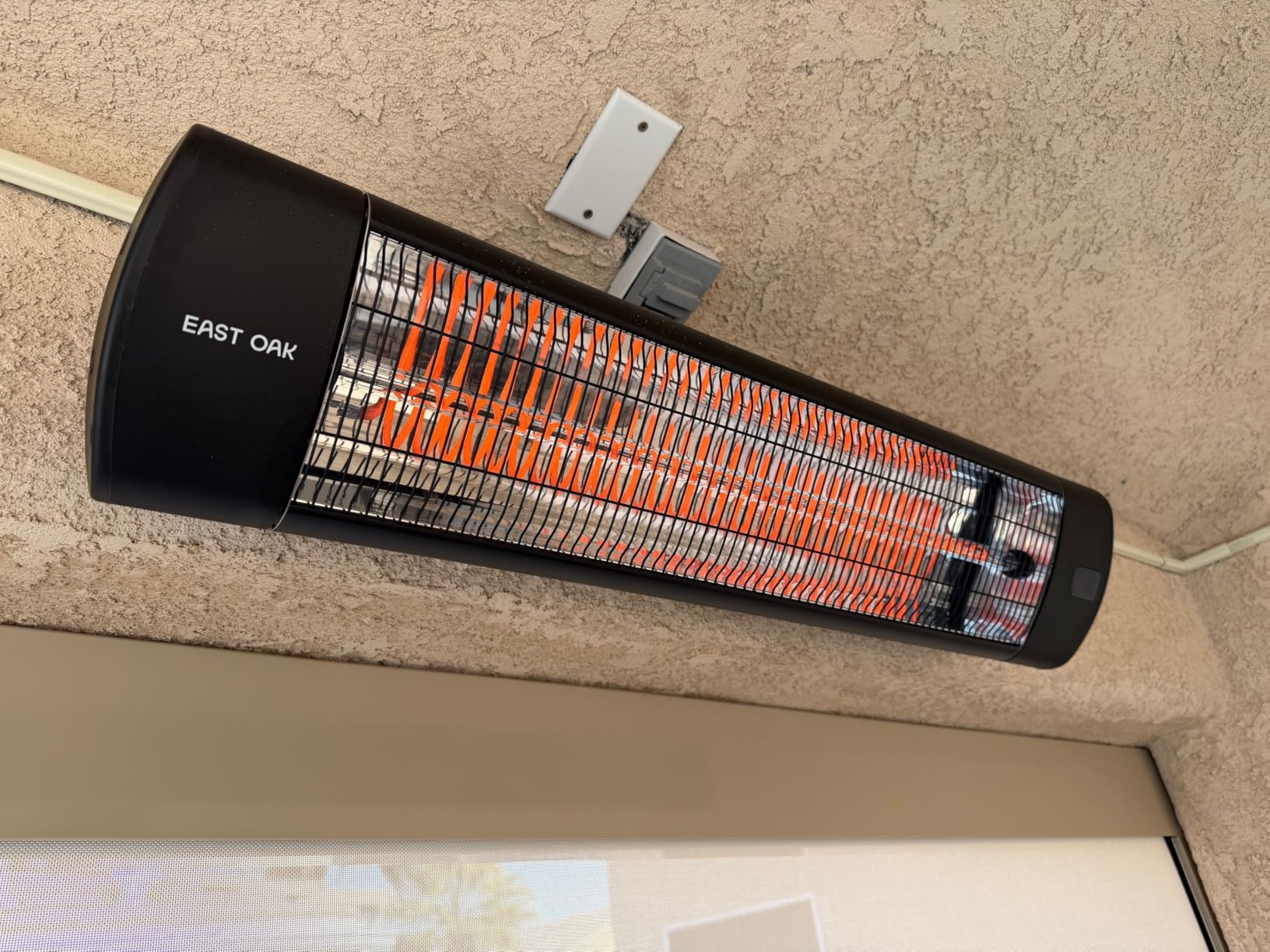 EAST OAK Electric Patio Heater | 1500W Wall Mounted Infrared Heater for Outdoor, Garage, Backyard, Restaurant | 24H Timer, IP65 Waterproof | 3 Heat Levels customer photo 1