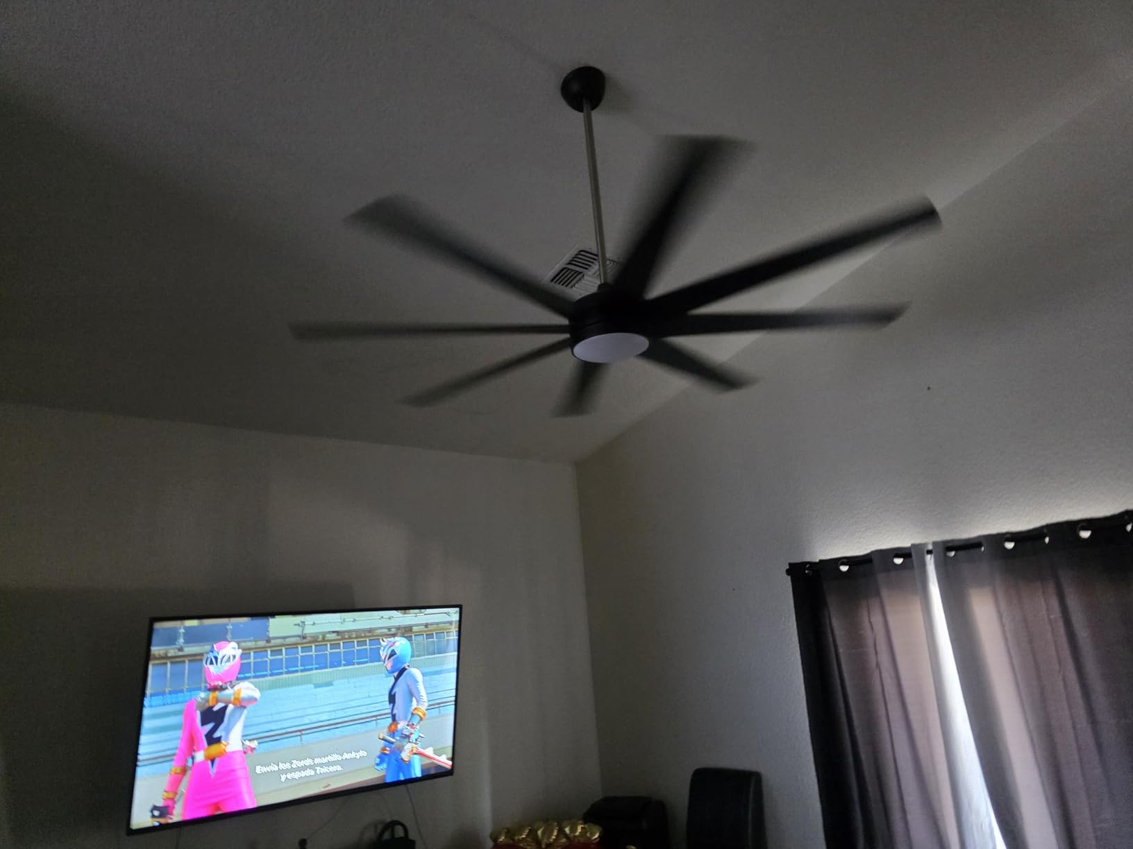 72'' Large Ceiling Fans with Lights, Modern Black Ceiling Fan Remote/APP Control, Dimmable, Quiet DC Motor Big Ceiling Fan for Indoor/Covered Outdoor customer photo 2