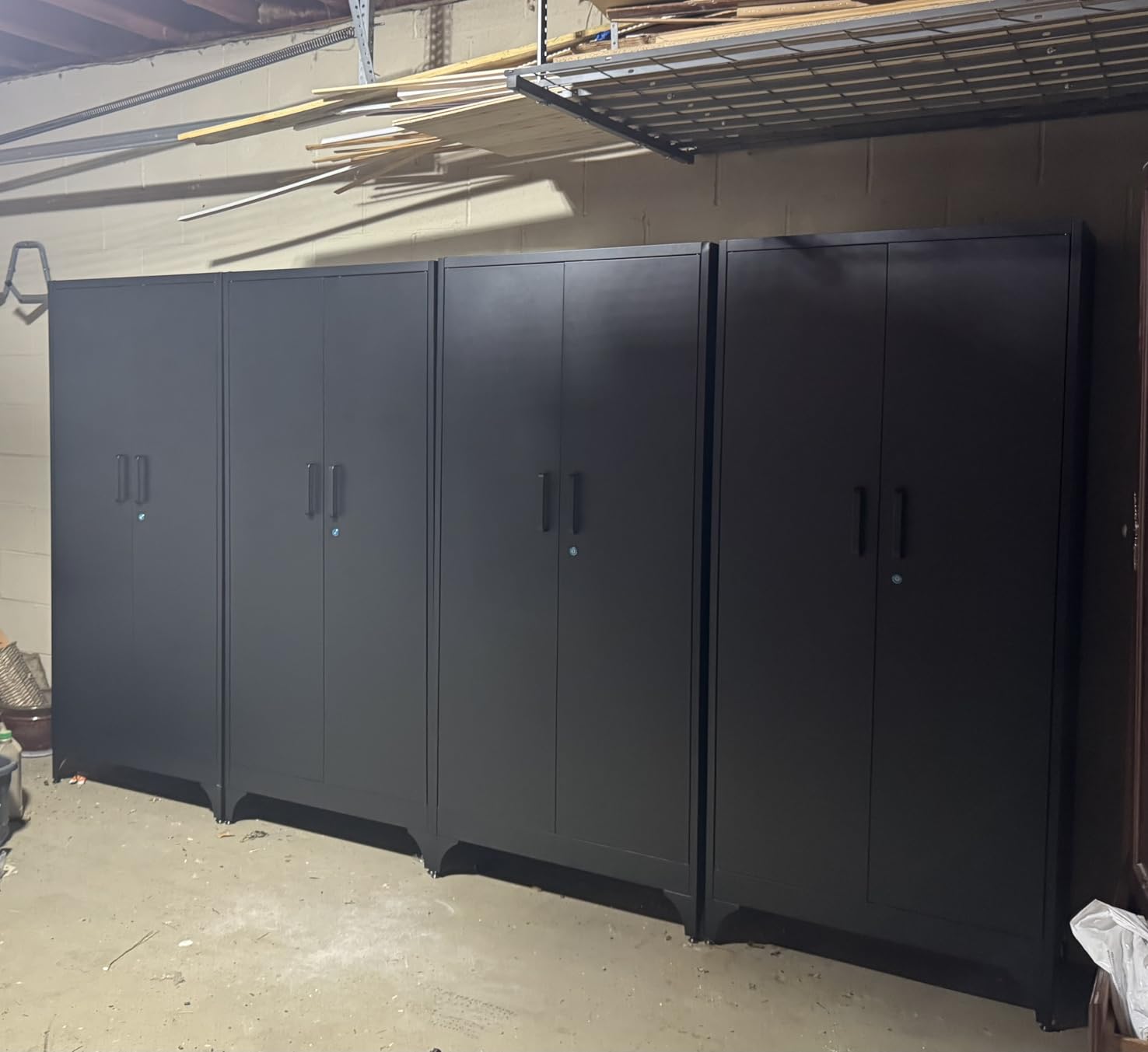 Yizosh Metal Garage Storage Cabinet with Locking Doors and Adjustable Shelves, 75