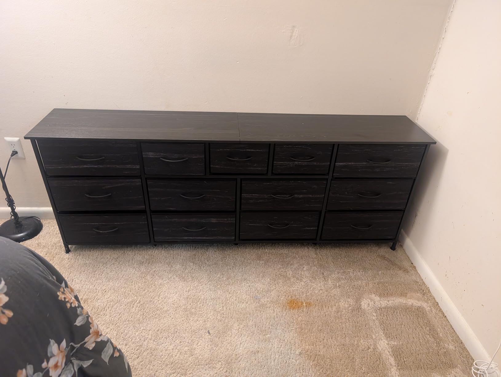 Huuger 70 Inch Dresser for Bedroom, TV Stand for 65, 75, 80 Inch TV, 13 Fabric Drawer Long Dresser, Large Entertainment Center for Bedroom, Wide Chest of Drawer with Storage, Rustic Brown customer photo 1