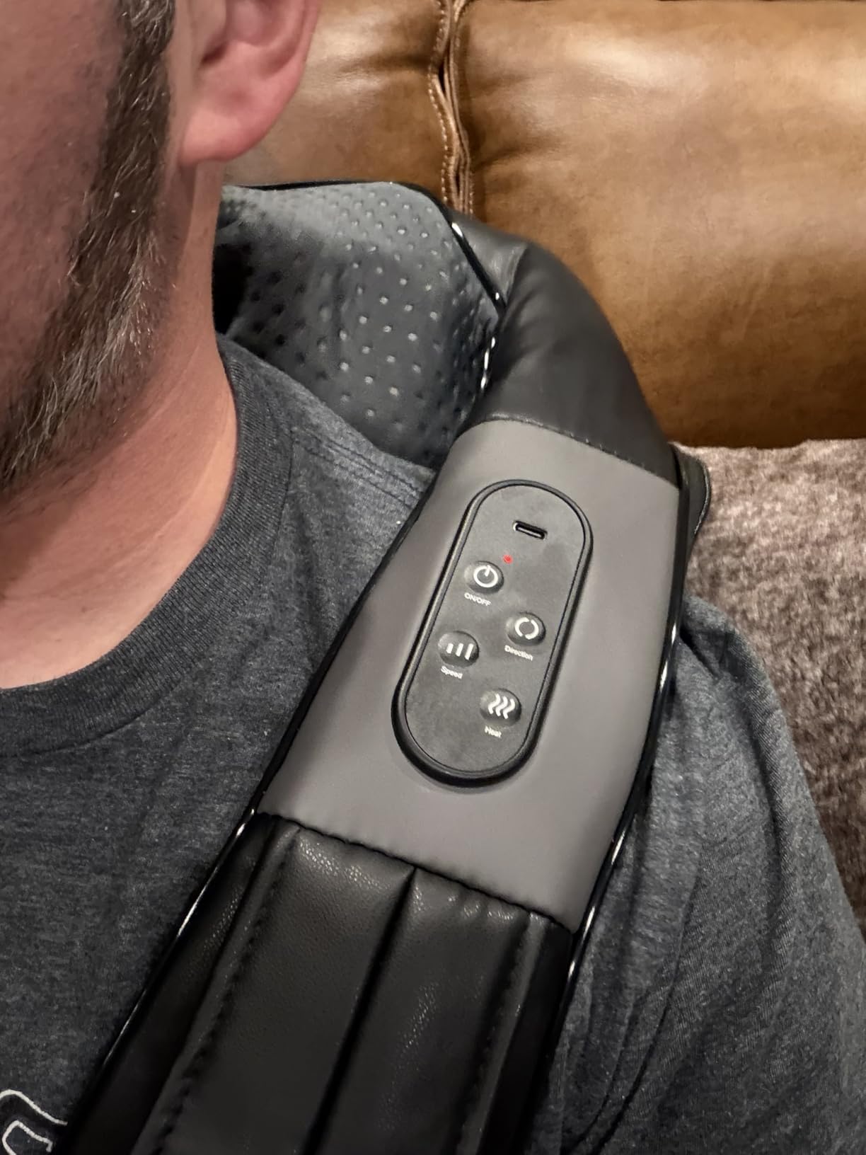 Nekteck Shiatsu Neck Massager with Heat for Pain Relief Deep Tissue, 2026 Upgraded 3D Back Shoulder Kneading Massage Pillow, Body Muscle Relaxation Tools Gifts for Him Her, Black (Cordless) customer photo 1
