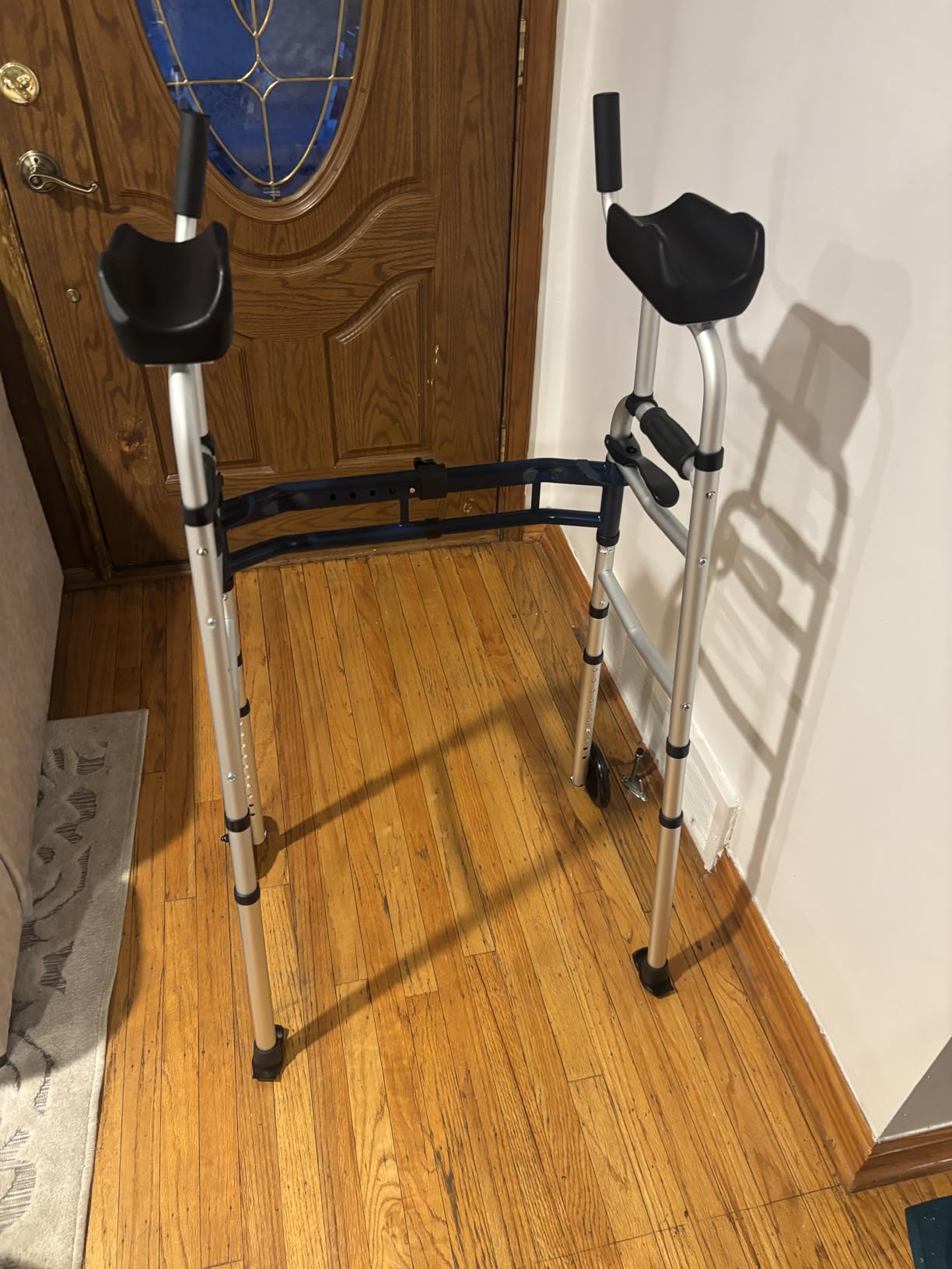 Narrow Walker Folding Upright Walker - with Removable Armrests, 450LBS Heavy Duty, Width & Height Adjustable Narrow Walkers for Seniors, Disabled, Bariatric customer photo 2
