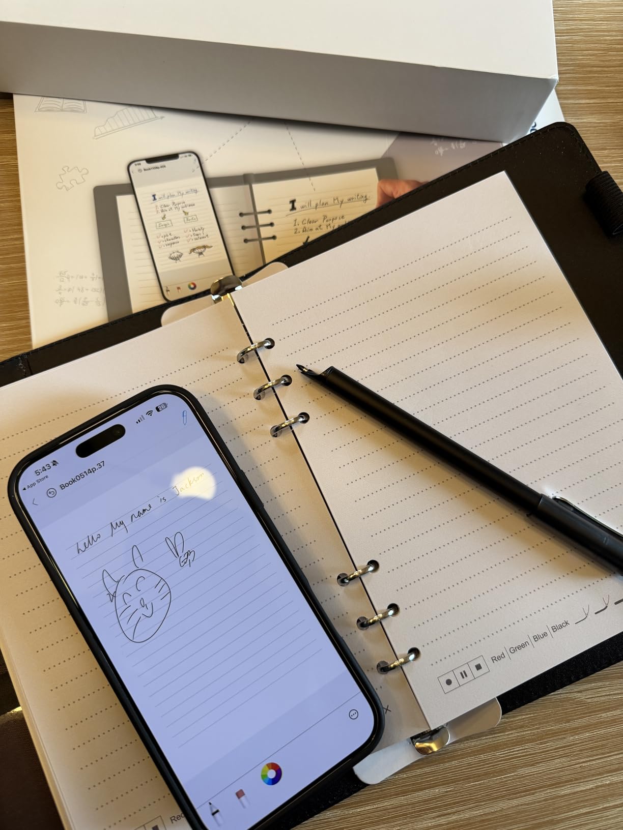Smart Pen for Note Taking Set - Real-Time Paper-to-Digital, Smart Digital Notebook with Pen for Meeting Class Creation, Convert to Text, Store, and Share Your Handwritten Notes via App (iOS/Android) customer photo 2