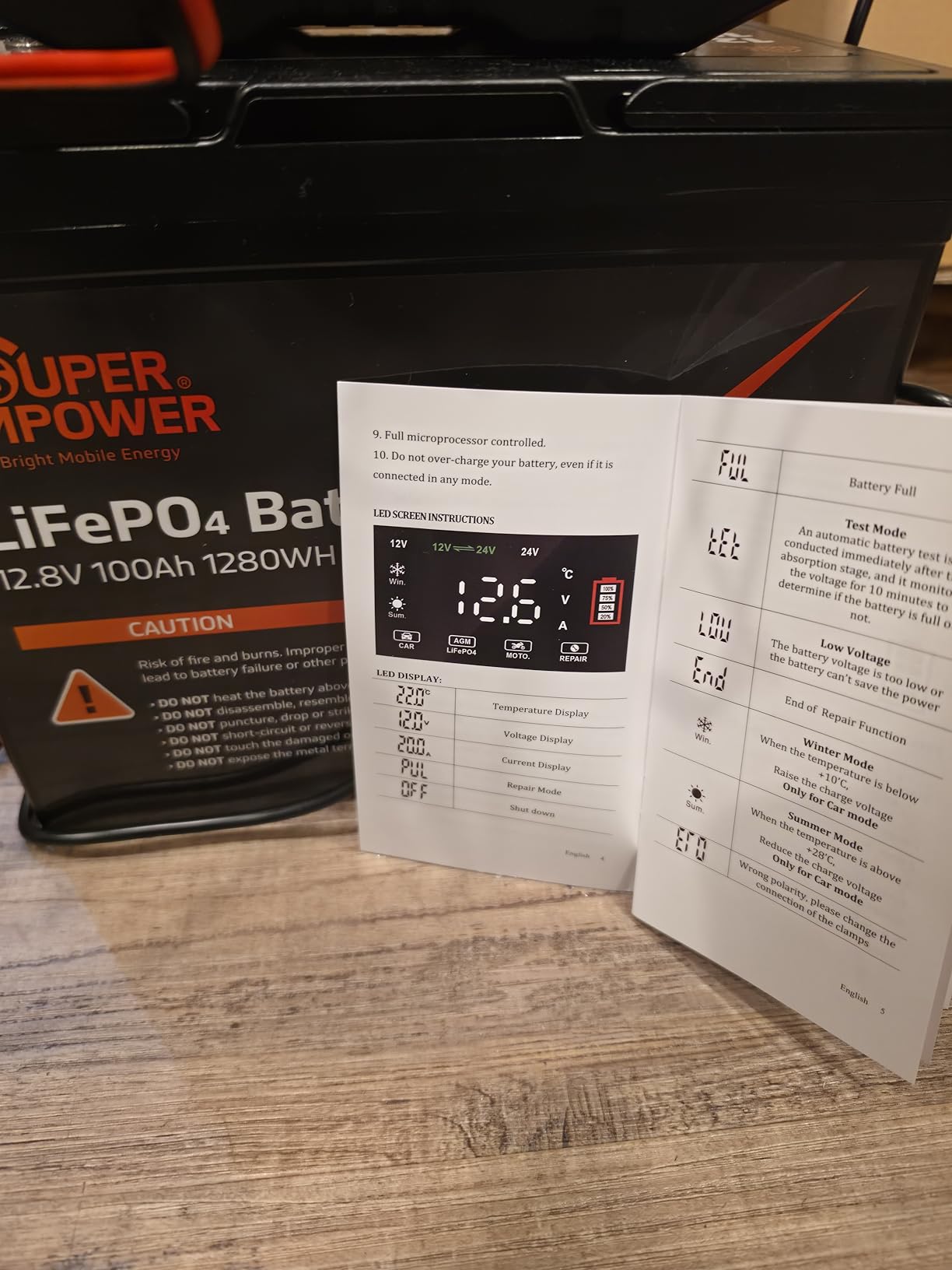 12V 100Ah LiFePO4 Lithium Battery, BCI Group 24 Deep Cycle Solar Battery with Low-Temp Protection, 100A BMS, 1280Wh, 15000 Cycles, 10-Year Lifespan for RV, Marine, Trolling Motor, Solar Use customer photo 2