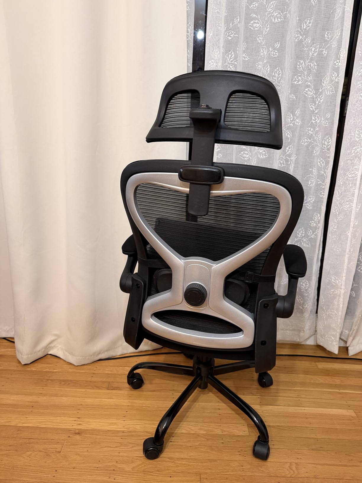 CASASIO Ergonomic Office Chair for Back & Neck Pain Relief, Virgin Foam Seat, 2D Adjustable Lumbar & 3D Headrest, Tilt & Rock for Relaxation, Gray/Silver customer photo 2
