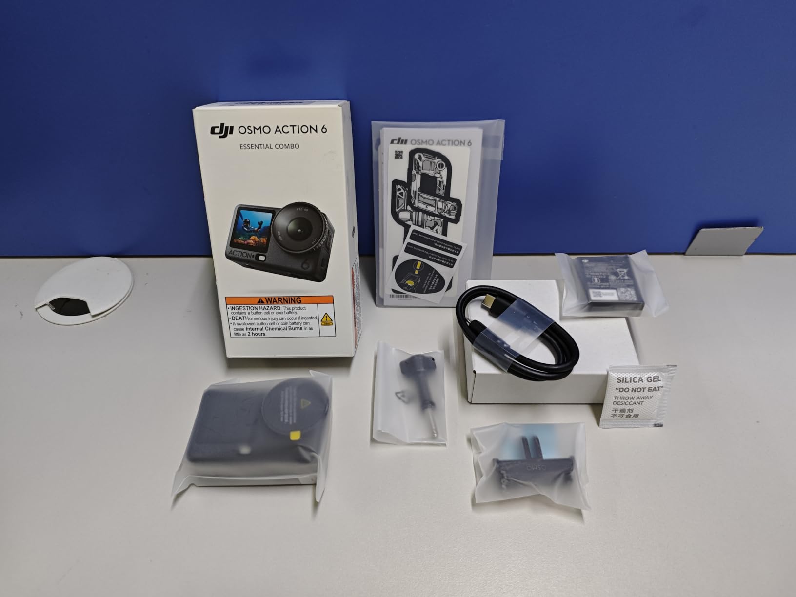 Osmo Action 6 Essential Combo, 8K Waterproof Action Camera with 1/1.1