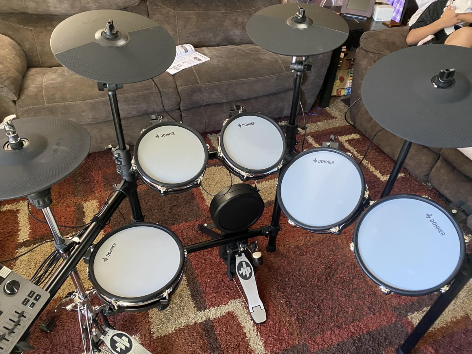 Donner Electric Drum Set DED-300 Pro, Professional Full Size 6-Drum & 3-Cymbal Setup, 12