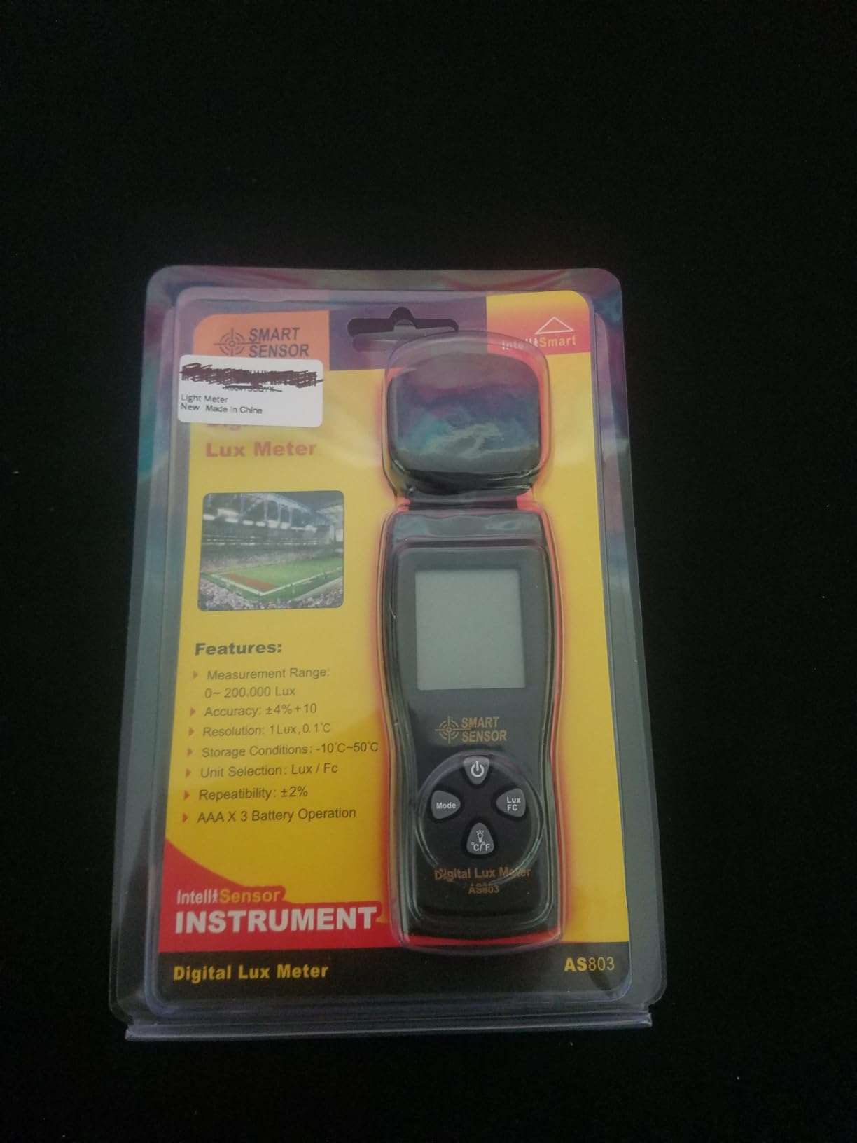 Digital Illuminance Light Meter, 0~200,000 Lux Range with 180-Degree Rotating Sensor, Backlight LCD Display for Photography and Film Camera customer photo 2