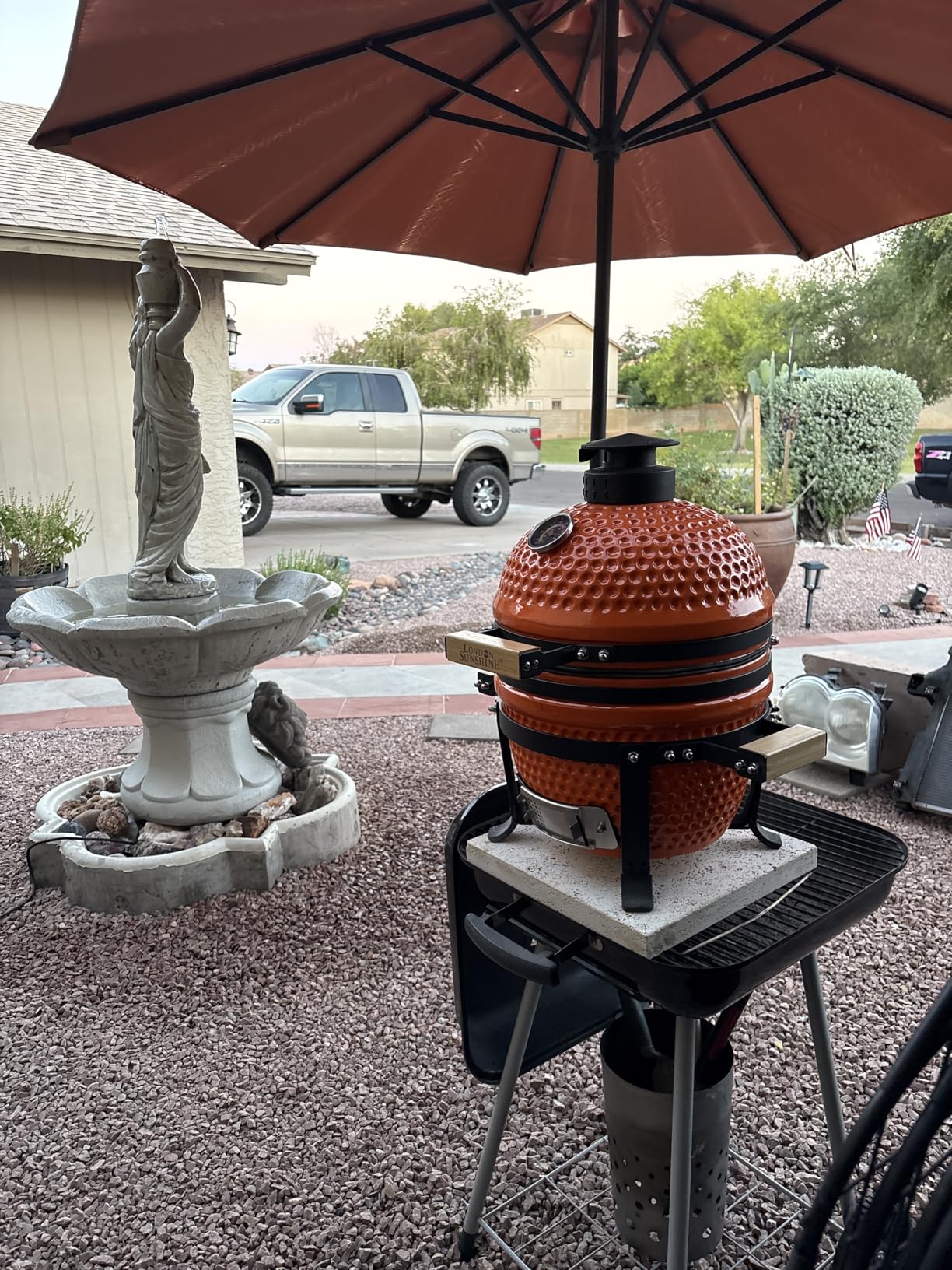 Upgraded 13 inch Ceramic Kamado Grill with Waterproof Air Vent Cap | Portable Tabletop Charcoal BBQ Grill Smoker for Outdoor Cooking, Patio, Camping | Red customer photo 2