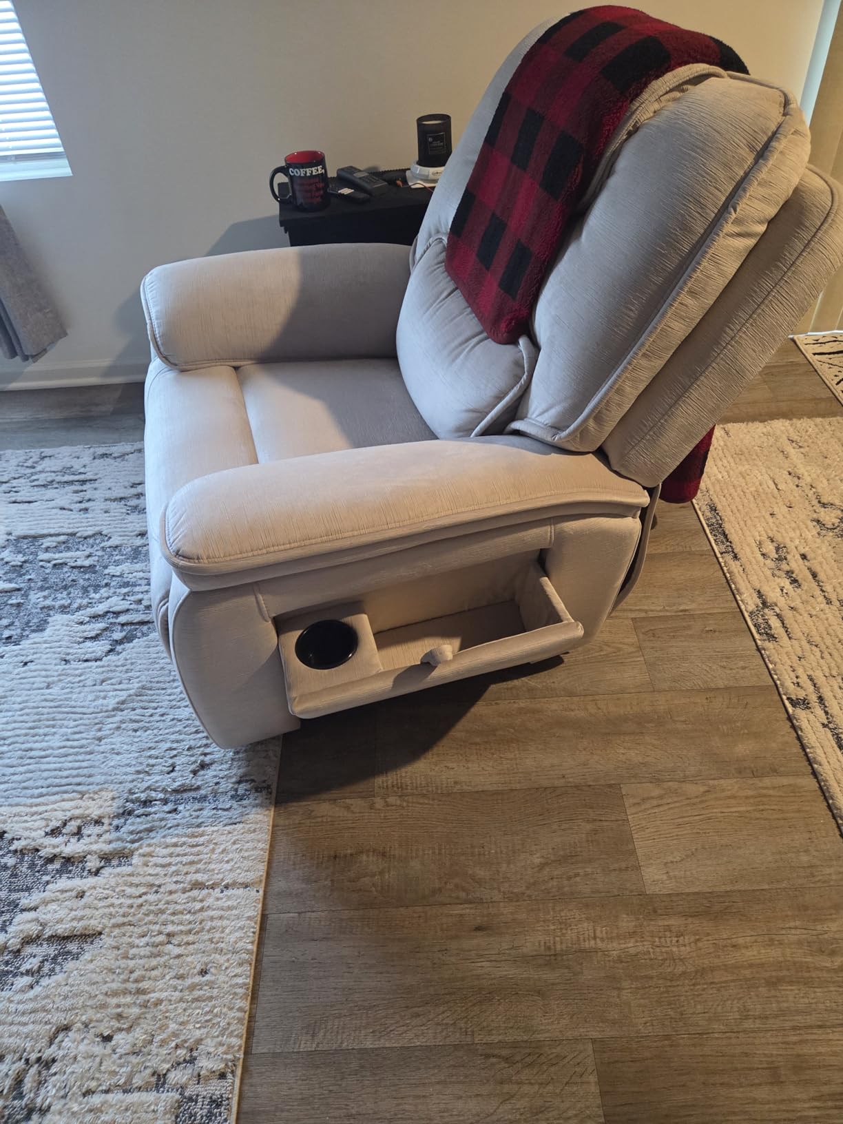 EONIX Triple Motor Lay Flat Zero Gravity Power Recliner Chair with Heat and Massage, Independent Adjustable Backrest Footrest Headrest, 400lbs Heavy Duty Medium Size, Stylish Chenille, Cream White customer photo 1