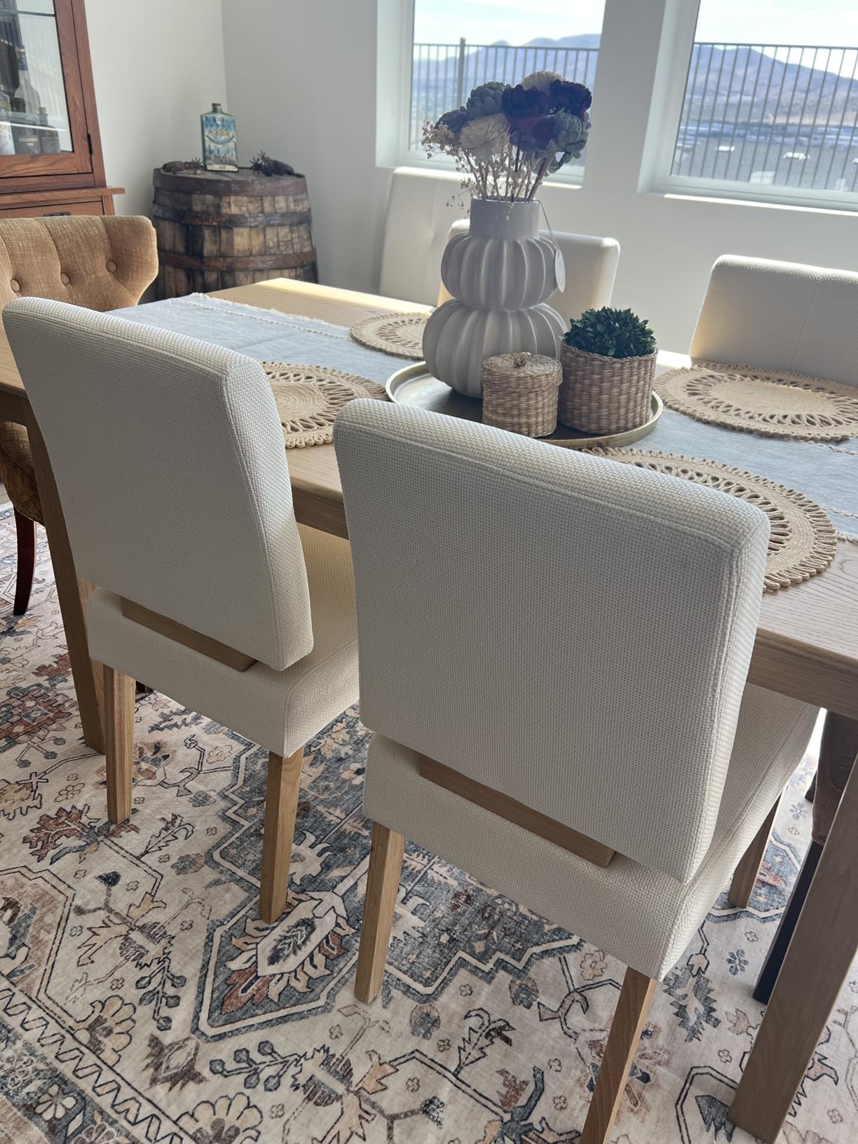 HOMRELEXA Wooden Dining Chairs Set of 4, Dining Room Chairs with Wood Legs, Cloud-Like Cushion & Reinforcement Structure Design for Kitchen/Living Room/Restaurant customer photo 2