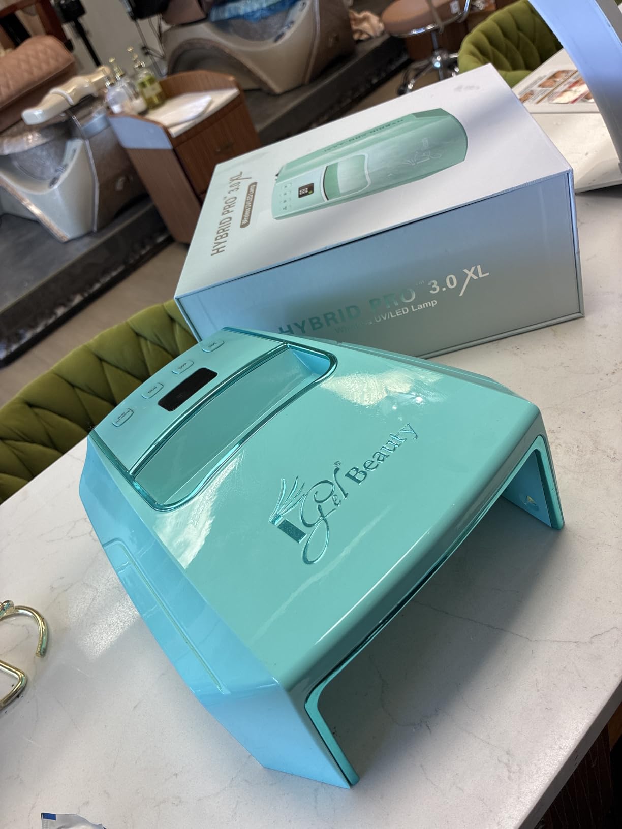 iGel Beauty Hybrid PRO 3.0 XL UV/LED Nail Lamp - Wireless Rechargeable 48W Nail Dryer, Extra Wide Full-Hand Curing, 9000mAh Battery, Smart Timer & Builder Gel Mode, Cordless Professional Lamp customer photo 1