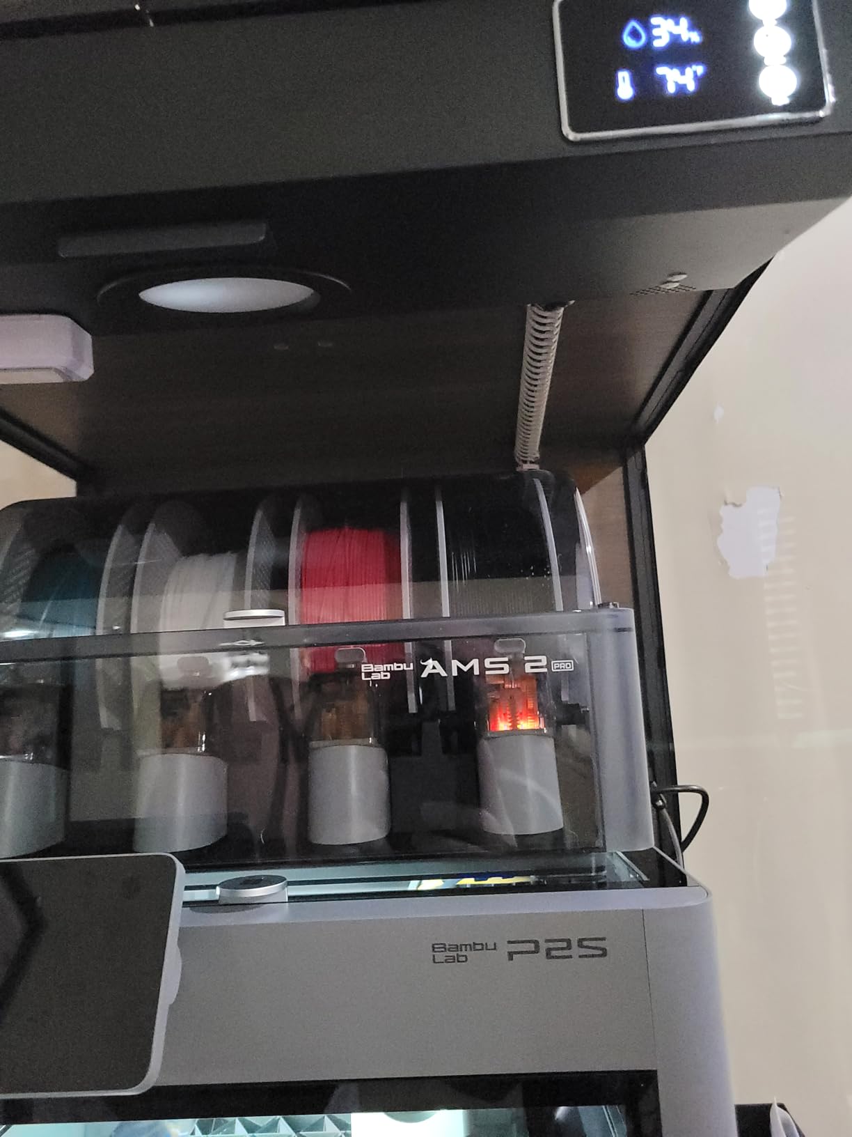 Crafit 3D Printer Cabinet with 48 Spools Filament Storage Rack, 3D Printer Enclosure with Ventilation, Thermo-Hygrometer and LED Light, Heat-Resistant, Dustproof and Noise-Reduction Design, Upgraded customer photo 1