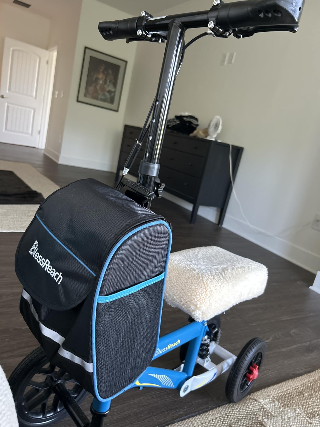 BlessReach Deluxe Medical Scooter Double Handbrake, All Terrain Steerable Knee Scooter Crutch Alternative, for Adults Injured Ankle & Foot Recovery in Blacks customer photo 2