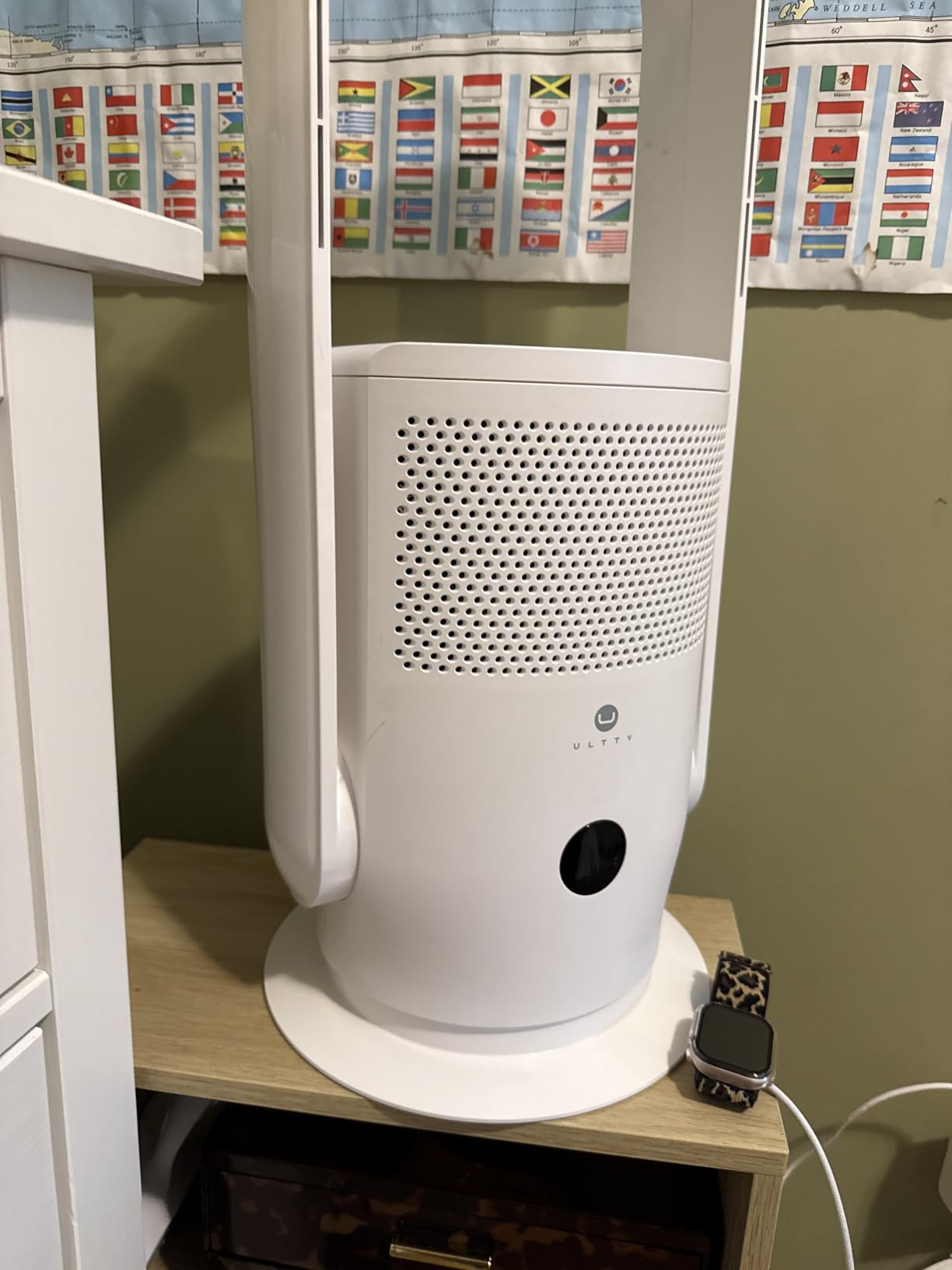 U ULTTY Bladeless Tower Fan and Air Purifier in one, Quiet Tower Fan with Remote, Touch, 9 Speeds, 8H Timer, HEPA Filter 99.97%, 90 degree Oscillation Fans, Floor Fans Powerful for Home Office Room, Black customer photo 2