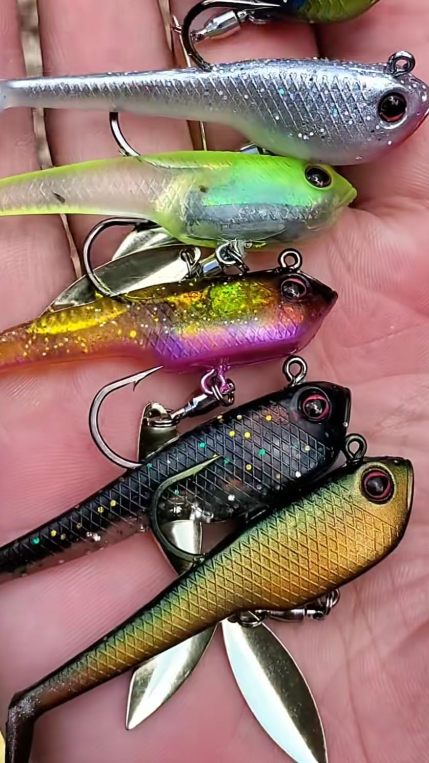 TRUSCEND Duramax Pre-Rigged Fishing Lures with BKK Jig Hooks, 10X Tear-Resistant TPE Soft Swimbaits for Bass Striper Trout Crappie Walleye Grouper, Lifelike Fishing Baits for Saltwater and Freshwater customer photo 1