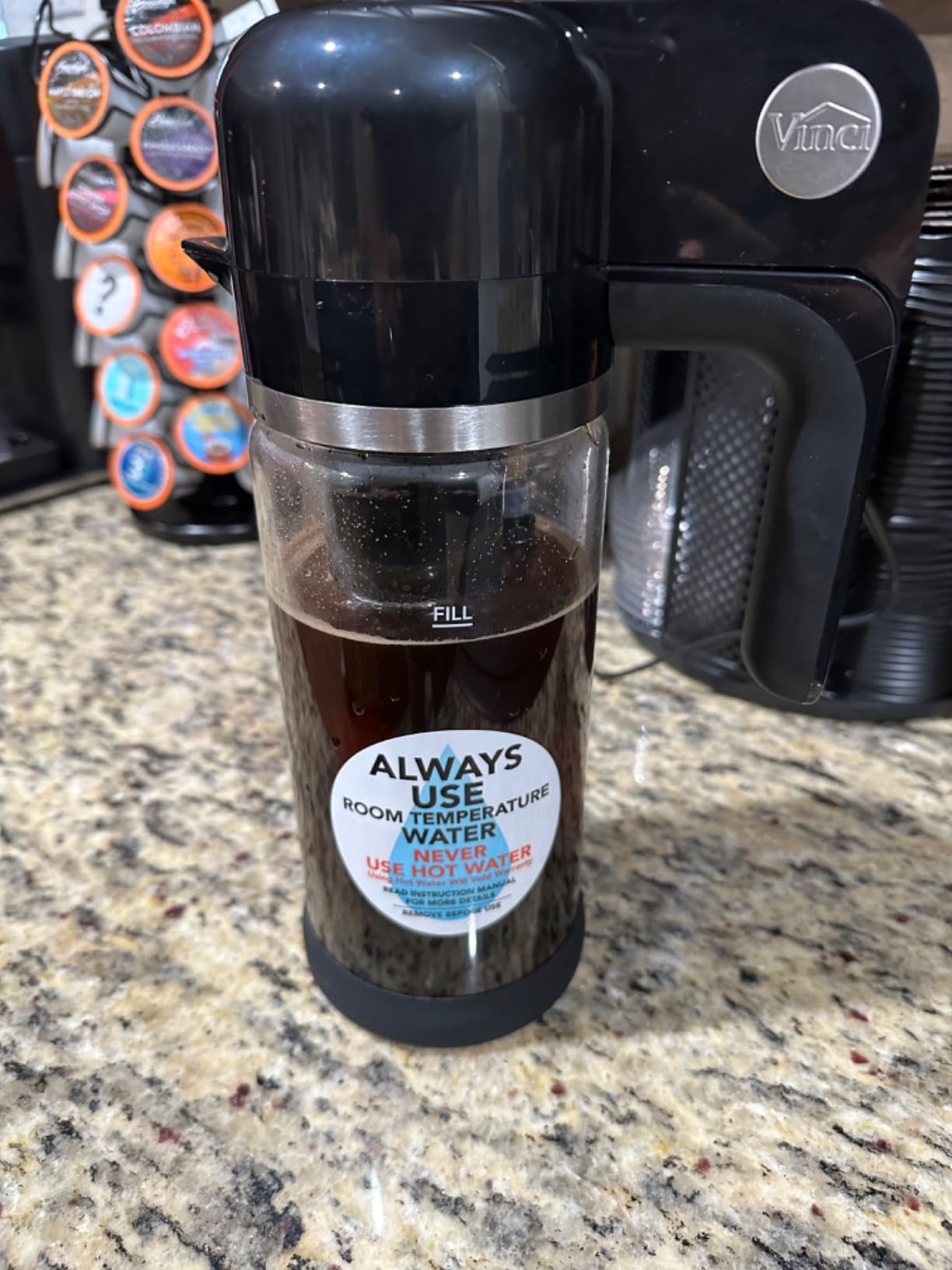 VINCI Express Cold Brew, Electric Cold Brew Coffee Maker in 10 minutes, 3 Brew Strength Settings & Cleaning Cycle, Easy to Use & Clean, Glass Carafe (2.0 Liters / 68 Fl.oz) Capacity customer photo 2