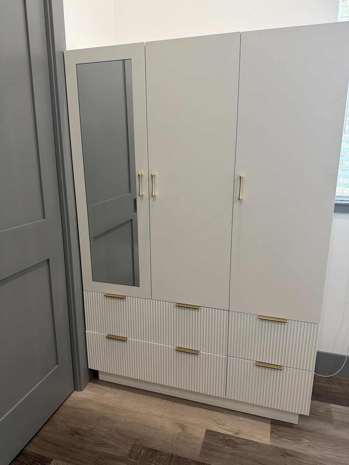 PAKASEPT 3 Door Armoire Wardrobe Closet, 70.87