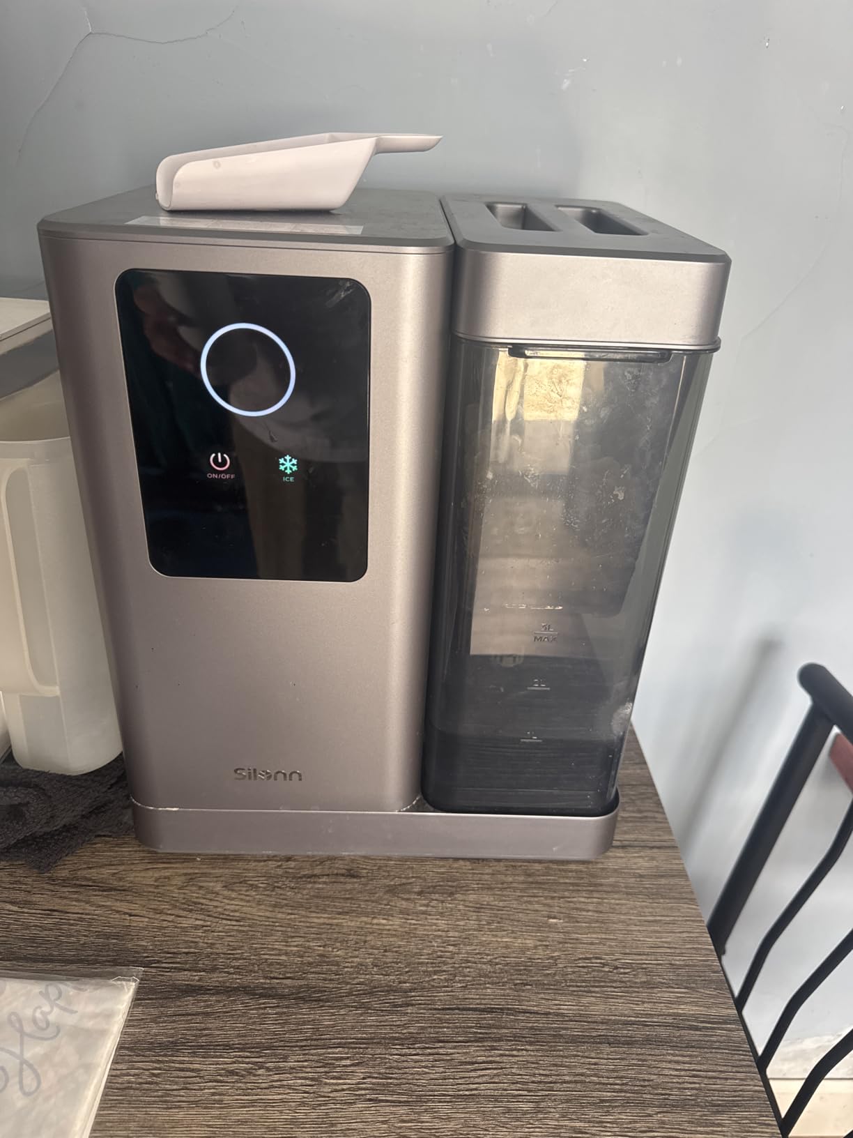 Silonn Nugget Ice Maker Countertop with APP & Voice Control, Self Cleaning Ice Machine with 3L Large Water Tank, 40 lbs/24H Soft Chewable Ice, Portable Pebble Ice Maker customer photo 1