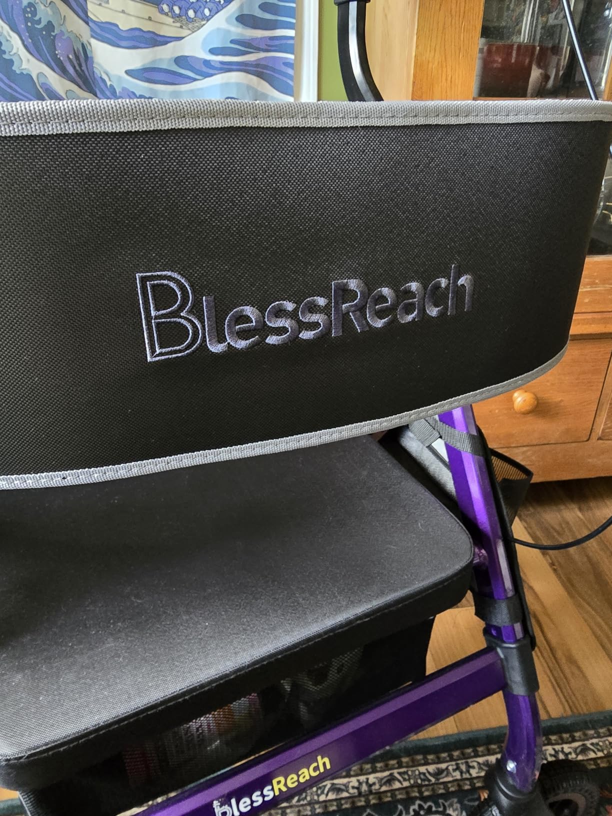 BlessReach Heavy Duty Upright Rollator Walker for Seniors with Seat, 450lb Capacity, 8