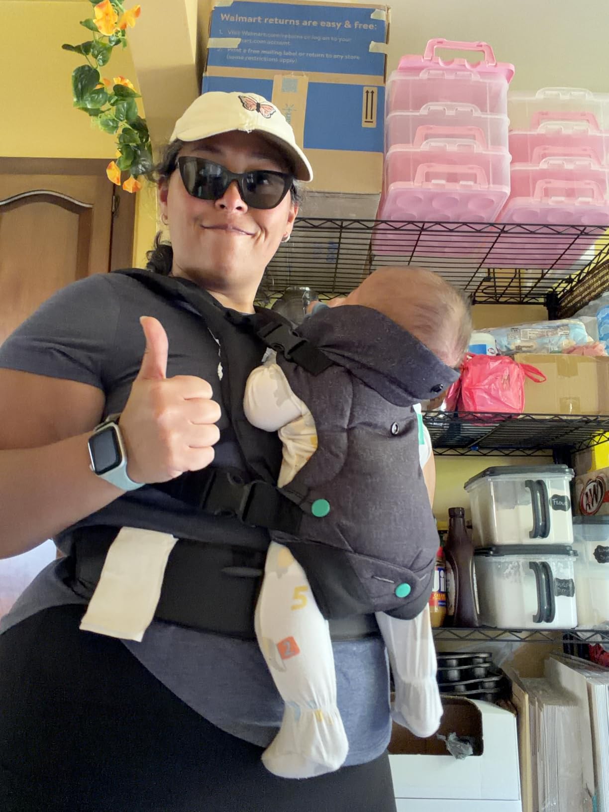 Infantino Flip Luxe 4-in-1 Convertible Baby Carrier, Ergonomic Infant to Toddler Carrier, Updated Lumbar Support, Premium Herringbone Fabric, 7-35 lbs, Onyx customer photo 1