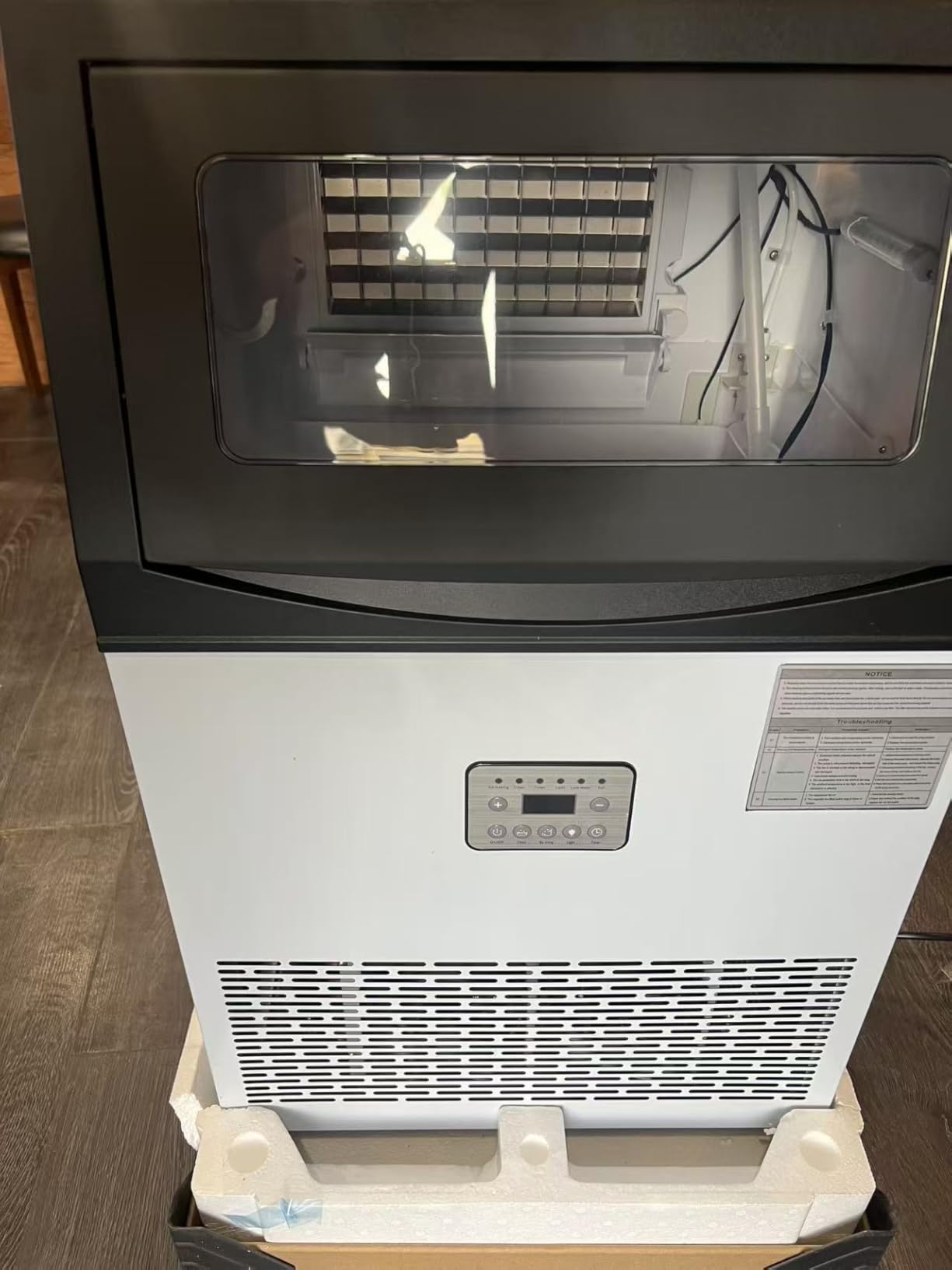 Commercial Ice Maker, 200 lbs/24H, 96 Cubes in 14 Mins, Stainless Steel Ice Machine with 33 lbs Storage Capacity, Water Filter, Self-Cleaning, Under Counter/Freestanding Ice Maker for Restaurant, Cafe, Home customer photo 2