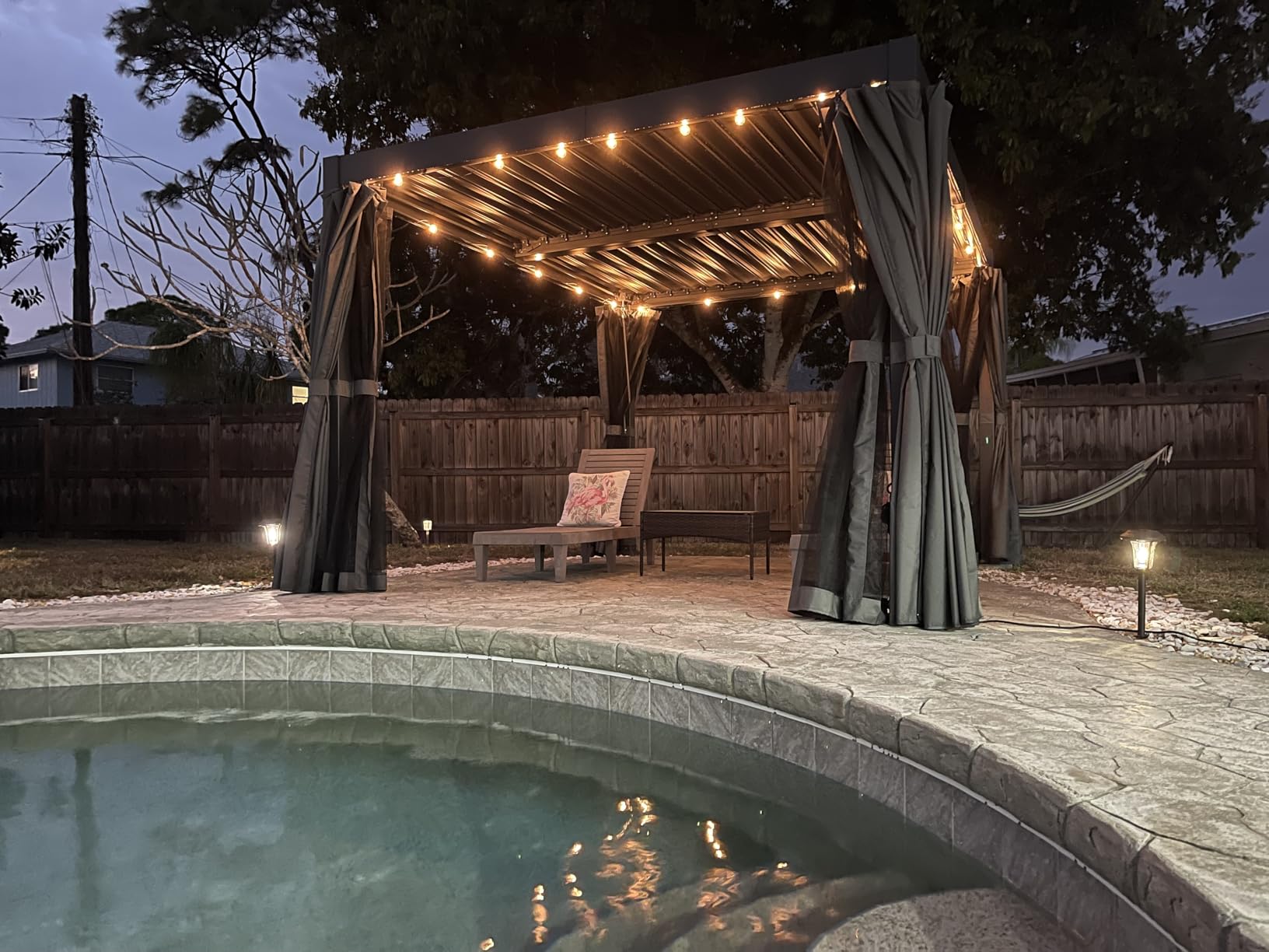 10' x 12' Louvered Pergola, Outdoor Pergola with Metal Adjustable Louvered Roof & Gutter System, Hardtop Patio Gazebo for Backyard, Patio, Garden, Dark Gray customer photo 2