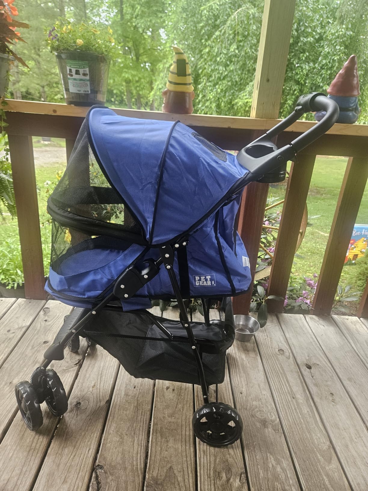 Pet Gear No-Zip Happy Trails Pet Stroller for Cats/Dogs, Pine Green | Zipperless Entry, Easy Fold with Removable Liner, Safety Tether, Storage Basket + Cup Holder customer photo 1