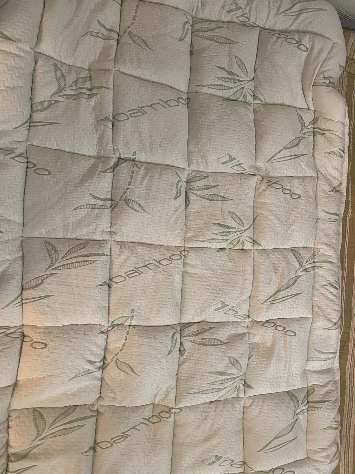 WhatsBedding 5 Inch Queen Mattress Topper Breathable Bamboo Viscose Air Layer,Memory Foam Mattress Topper Queen Size Blue. customer photo 2
