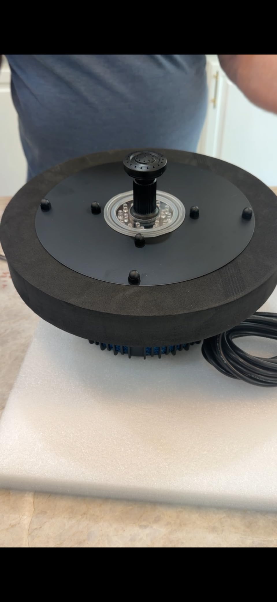 Floating Pond Fountain Pump with Lights | Remote Control RGB LED | 660GPH Pond Fountain Aerator | Floating Fountain with 3 Spray Patterns | for Ponds, Pool, Water Garden customer photo 2