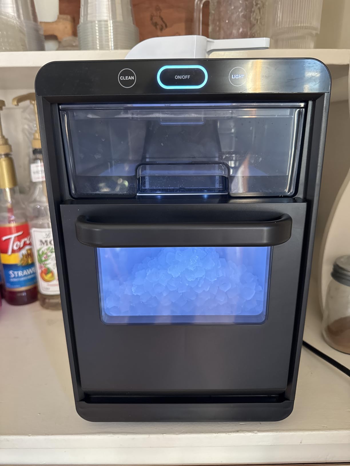 Silonn Nugget Ice Maker Countertop - 44lbs/24h Crushed/Pebble Ice Machine, Front Pull-Out Water Tank & Removable Basket, Stainless Steel Finish for Home Kitchen customer photo 2