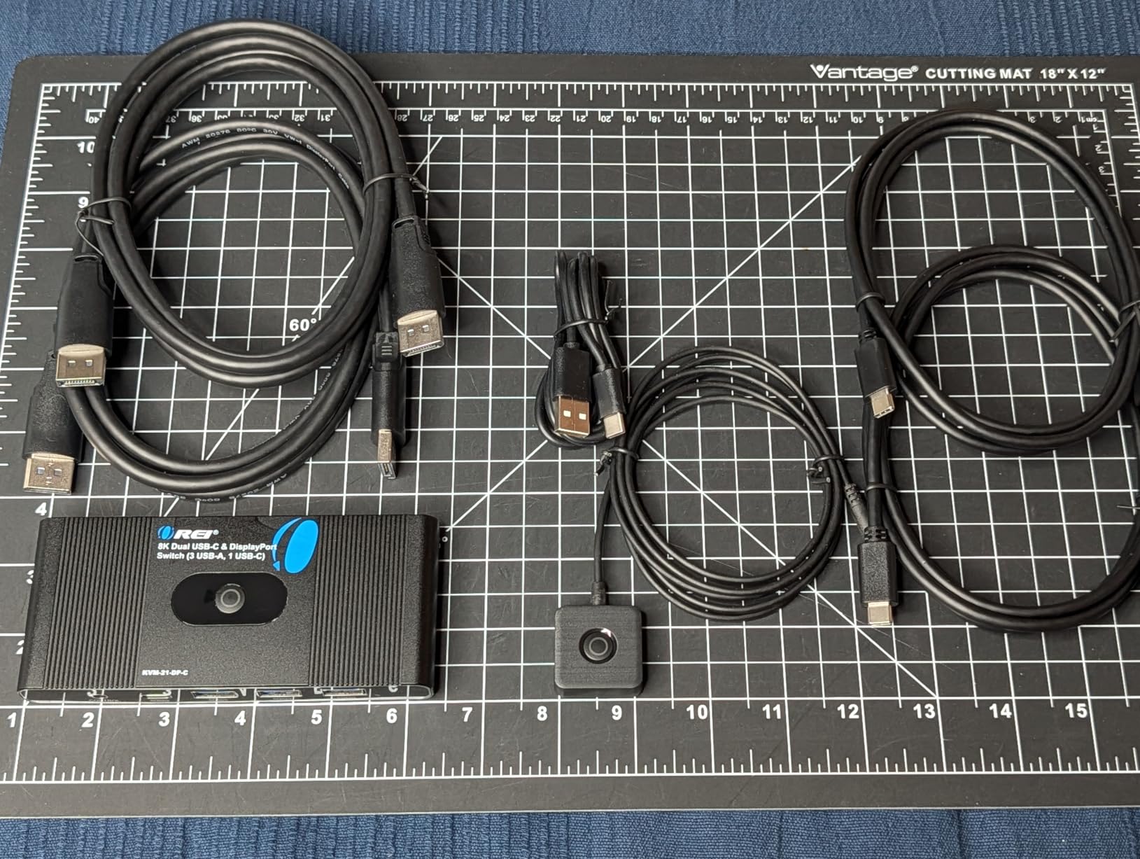 OREI 8K KVM Switch - DisplayPort Switch 2 in 1 Out, USB-C for 2 Computers, DisplayPort 1.4 KVM, KVM Switch 2 Computers 1 Monitor, Supports 4K 144Hz / 120Hz & KVM USB 3.0 Hub customer photo 2