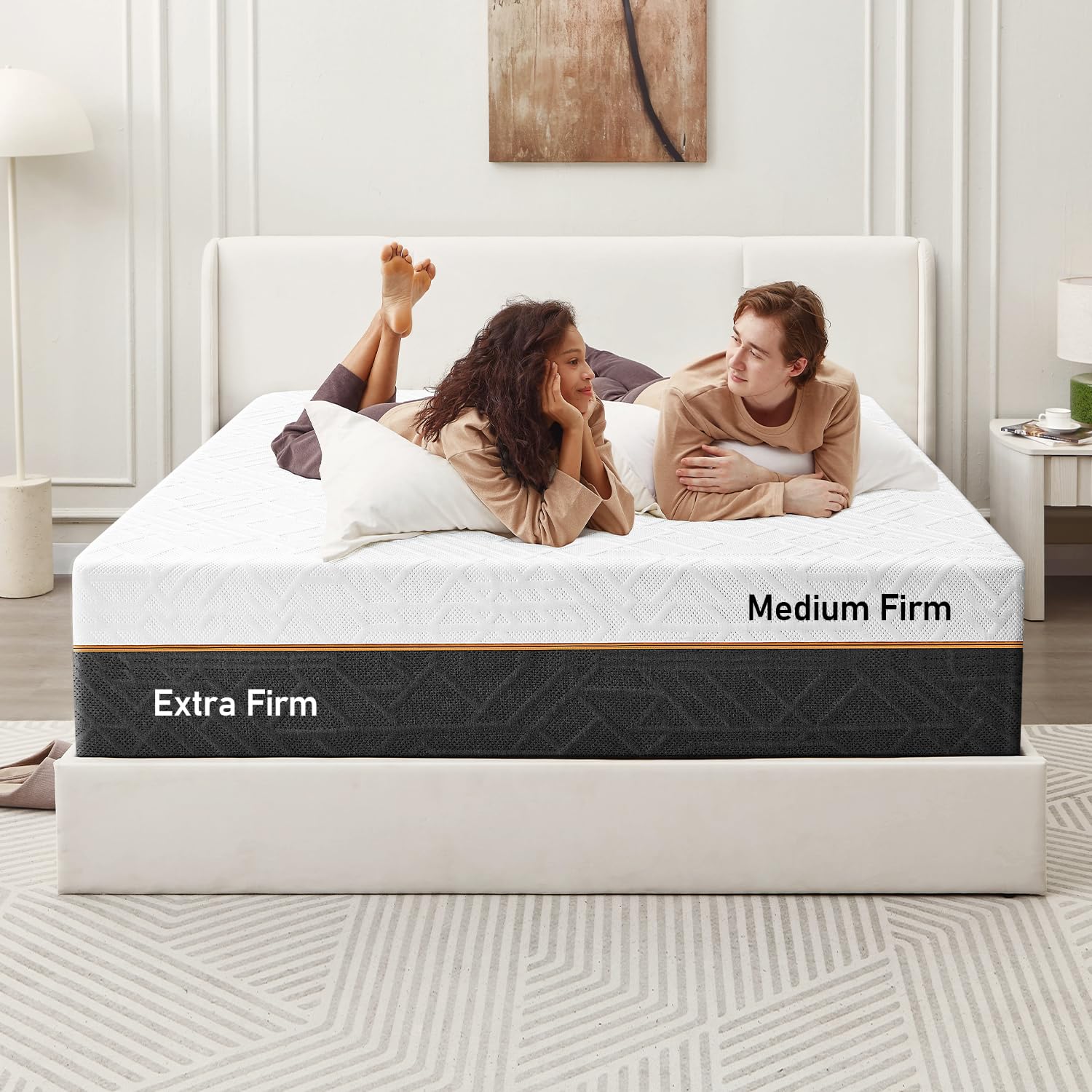 Extra Firm Queen Mattress 12-Inch: 2 Bonus Pillows, Extra & Medium Firm Dual Side Flippable, Dual Firmness Memory Foam for Back Pain, Removable Ice Silk Comfy Cover, CertiPUR-US Certified, 80x60 customer photo 1
