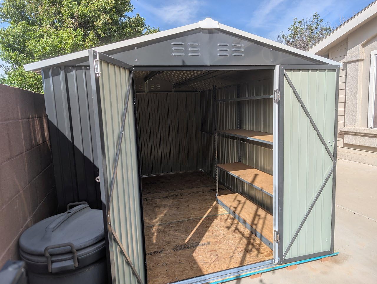Polar Aurora 10X12 FT Metal Outdoor Storage Shed with Window, Heavy-Duty Galvanized Steel Garden Shed with Lockable Doors and 4 Vents, Large Weatherproof Tool Shed for Backyard Patio Outside, Black customer photo 2