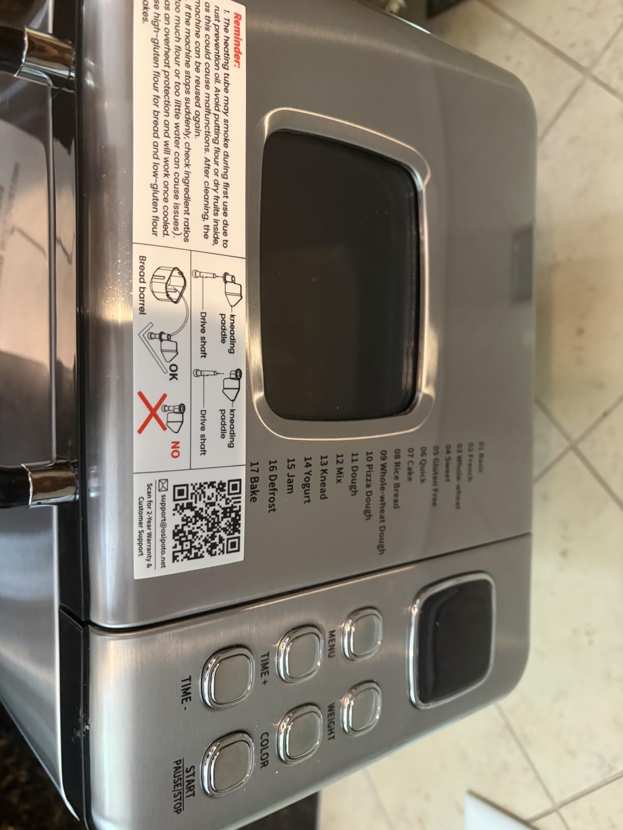 Bread Maker, 2LB Stainless Steel Bread Machine, 17-in-1 Automatic Settings, Non-Stick Pan, Beginner-Friendly Controls, Easy to Clean, Low Noise, High Success Rate for Homemade Bread customer photo 2