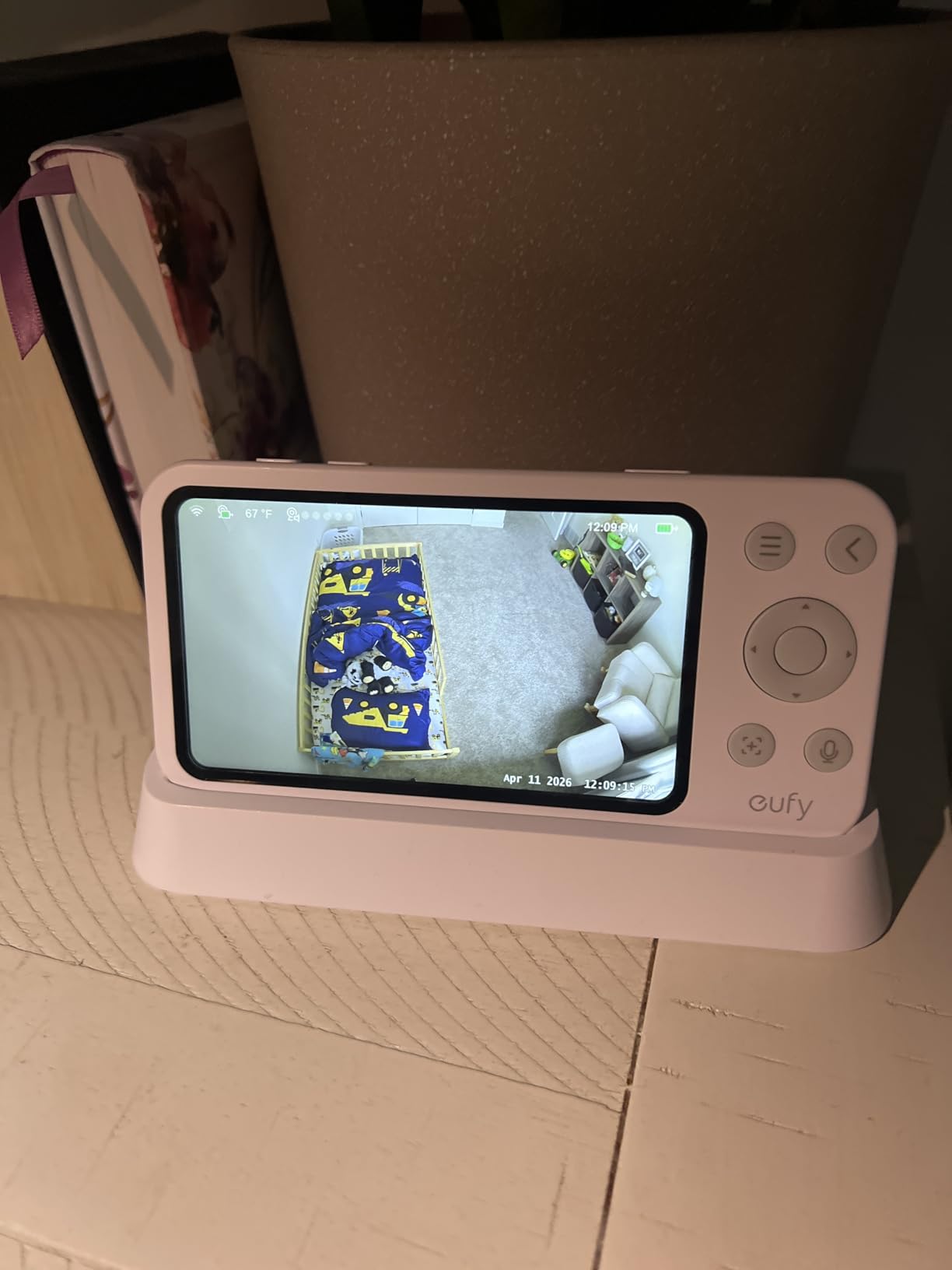 eufy Security Baby Monitor, Hybrid Wi-Fi and No Wi-Fi Connection, 24/7 Recording in app, Pan-Tilt, Portable Camera with Built-in Battery, ANR customer photo 1