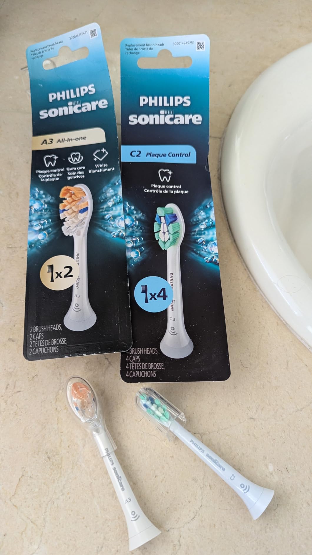 Philips Sonicare 6 Pack with up to 18 Month Supply, Includes Premium All-in-One (A3) + Plaque Control (C2) Brush Head Bundle, Genuine Replacement Electric Toothbrush Heads, White, BD9003AZ customer photo 2
