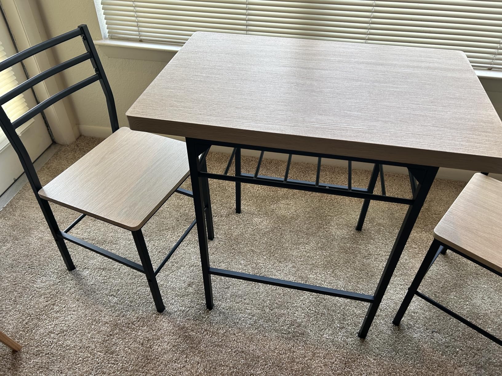 Best Choice Products 5-Piece Modern Dining Set W/Steel Frame, Space Saving Rectangular Kitchen Table W/ 4 Matching Chairs & Storage Rack for Apartments, Kitchens & Dining Rooms - Medium Brown/Black customer photo 2